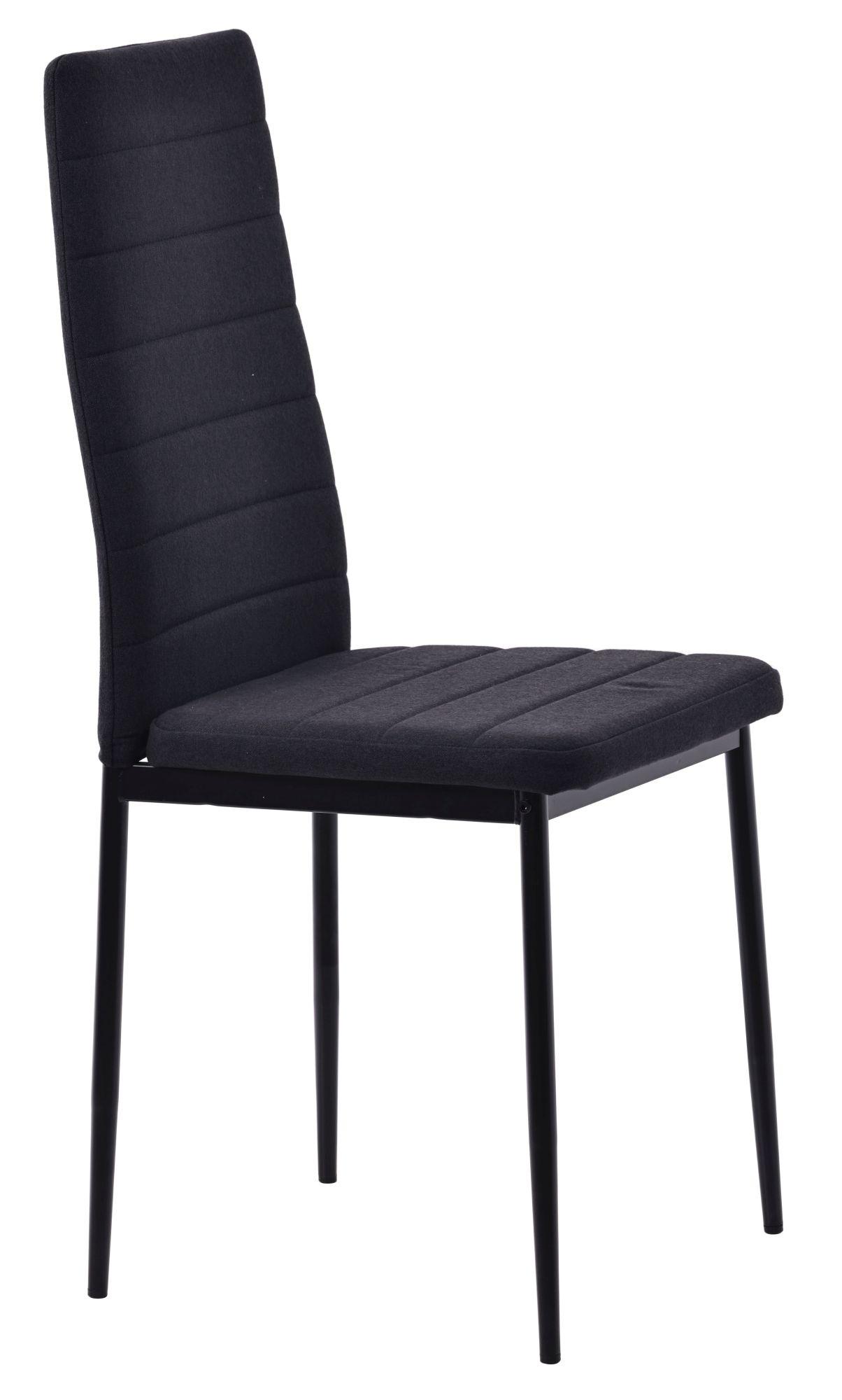 Product photograph of Set Of 2 Lido Dining Chair In Black Colour Fabric With Black Legs from Choice Furniture Superstore.