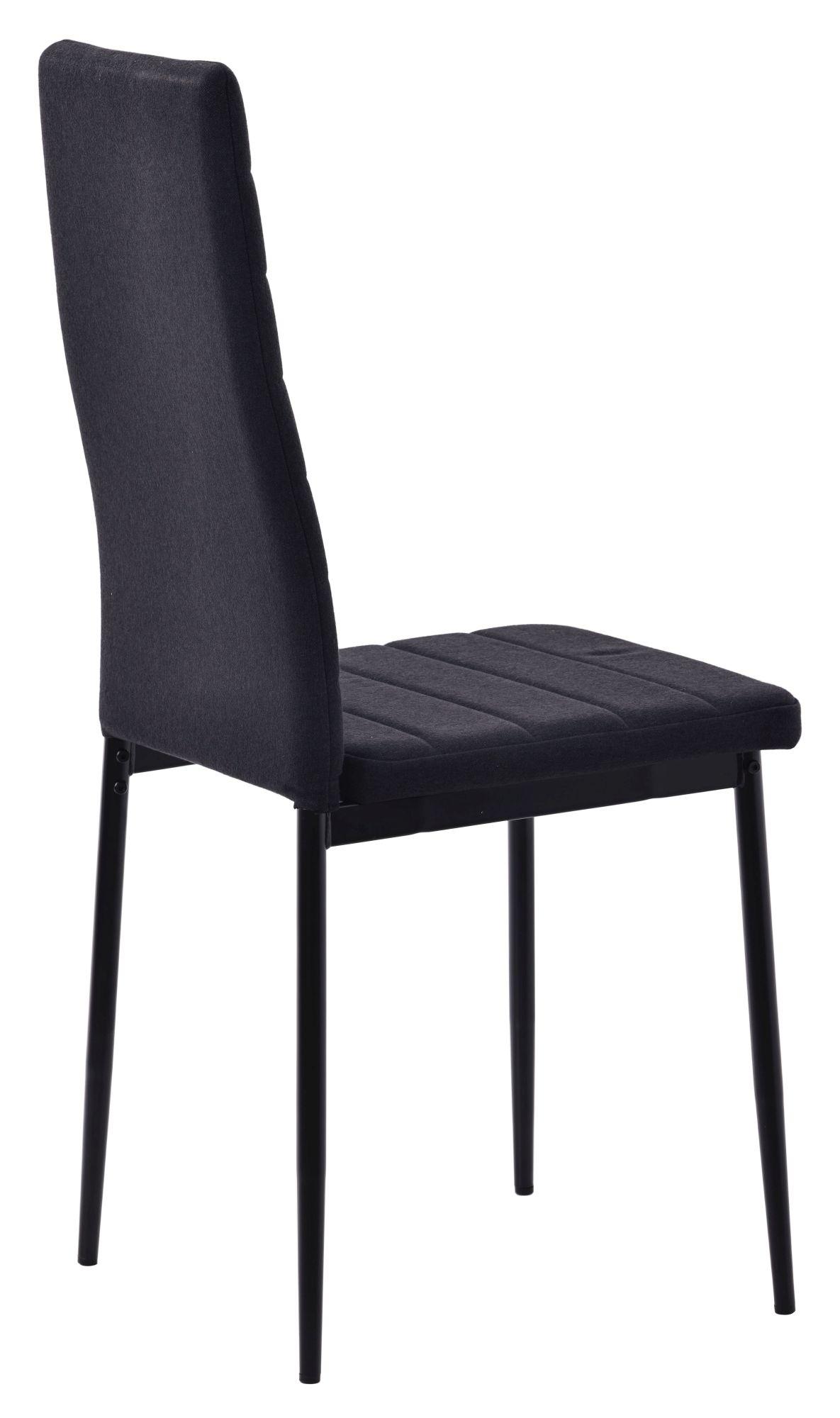 Product photograph of Set Of 2 Lido Dining Chair In Black Colour Fabric With Black Legs from Choice Furniture Superstore.