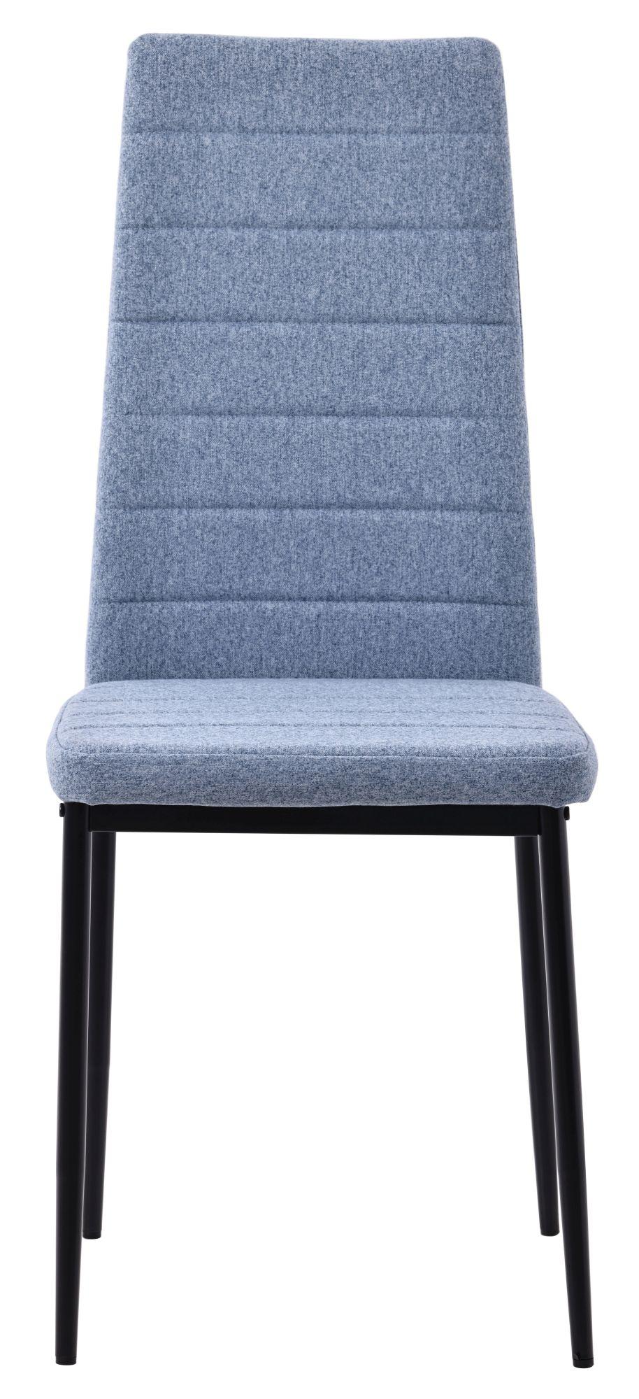 Product photograph of Set Of 2 Lido Dining Chair In Blue Colour Fabric With Black Legs from Choice Furniture Superstore.