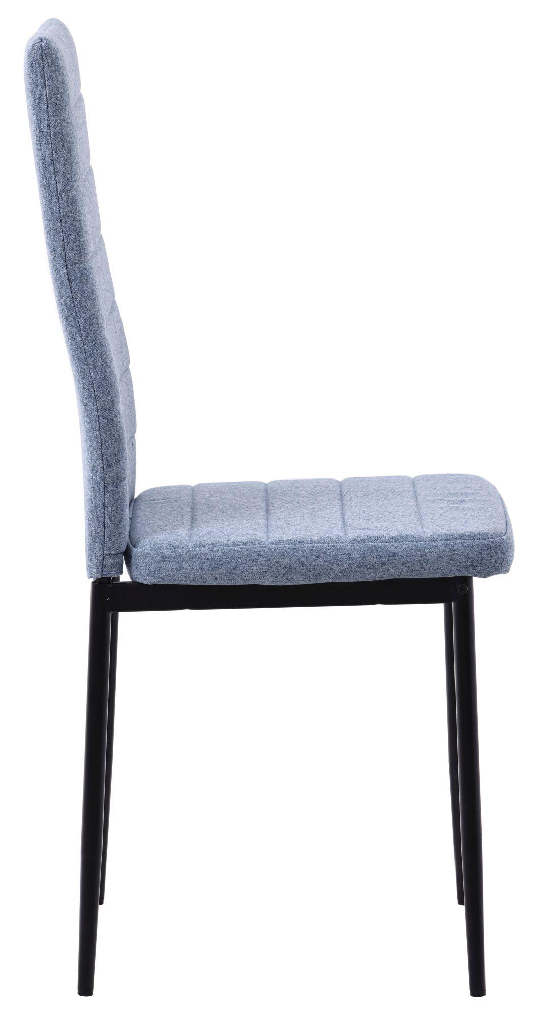 Product photograph of Set Of 2 Lido Dining Chair In Blue Colour Fabric With Black Legs from Choice Furniture Superstore.