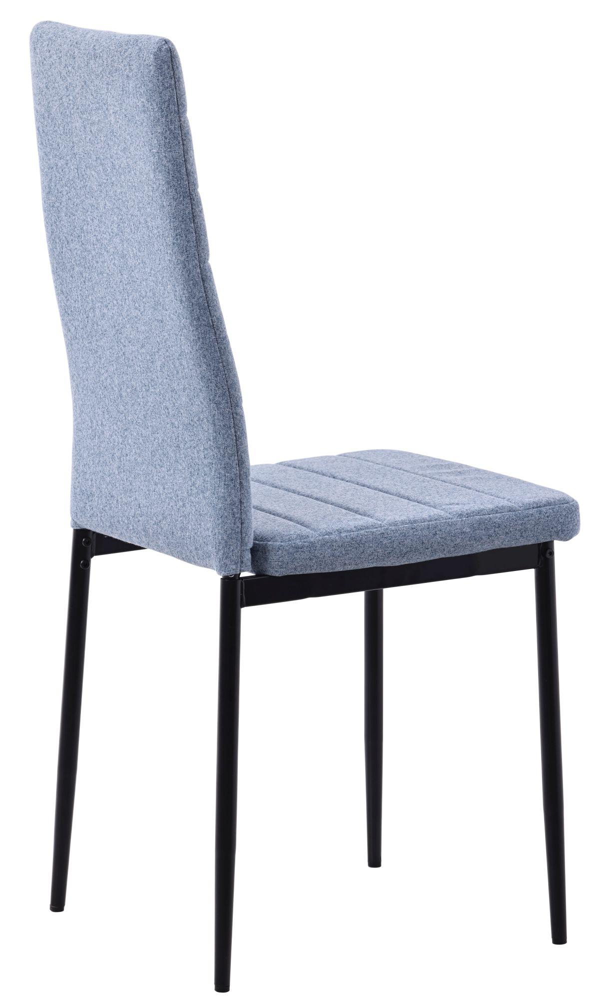 Product photograph of Set Of 2 Lido Dining Chair In Blue Colour Fabric With Black Legs from Choice Furniture Superstore.