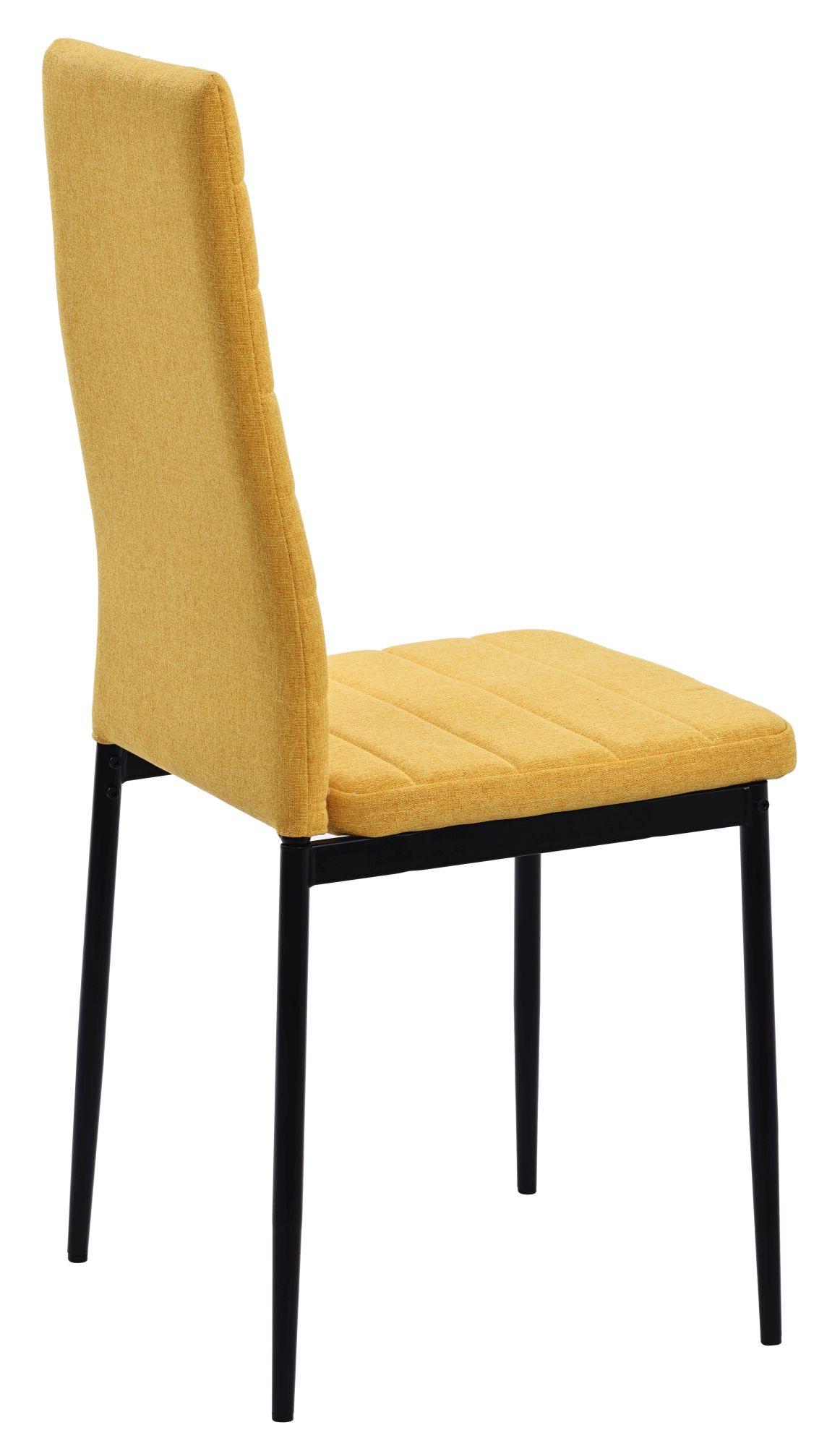 Product photograph of Set Of 2 Lido Dining Chair In Yellow Colour Fabric With Black Legs from Choice Furniture Superstore.