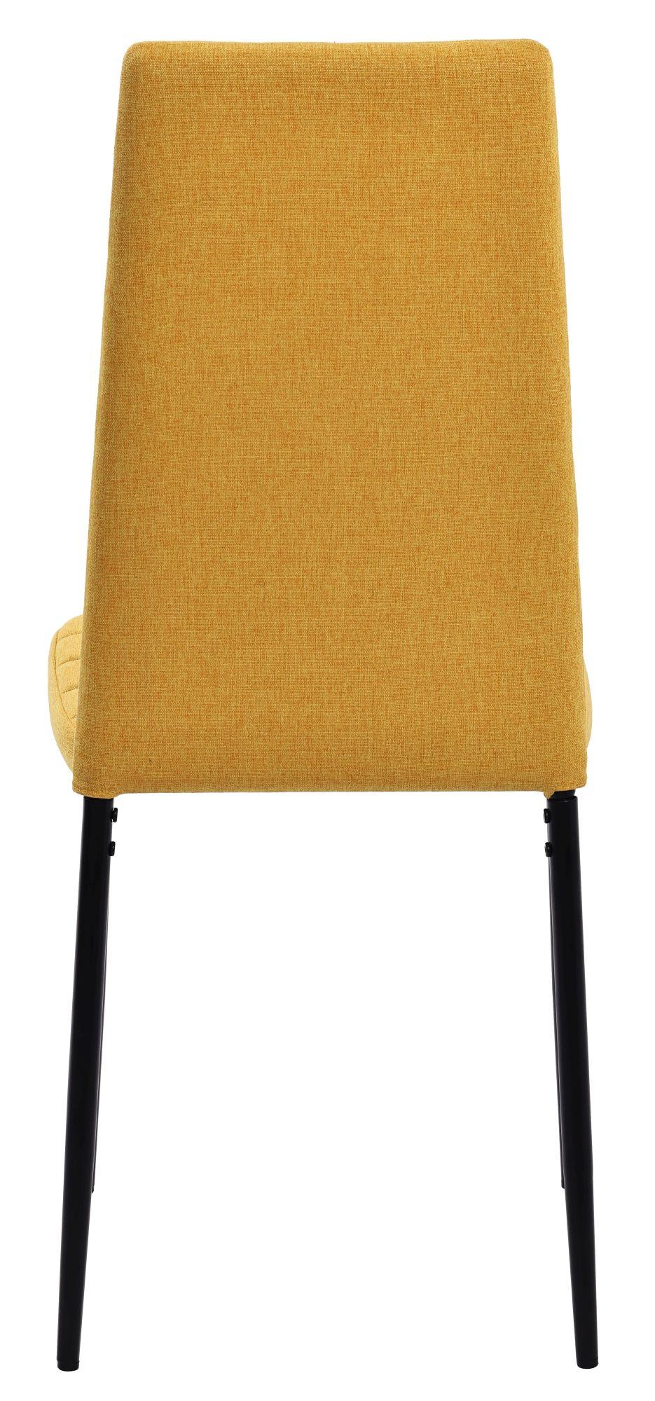 Product photograph of Set Of 2 Lido Dining Chair In Yellow Colour Fabric With Black Legs from Choice Furniture Superstore.