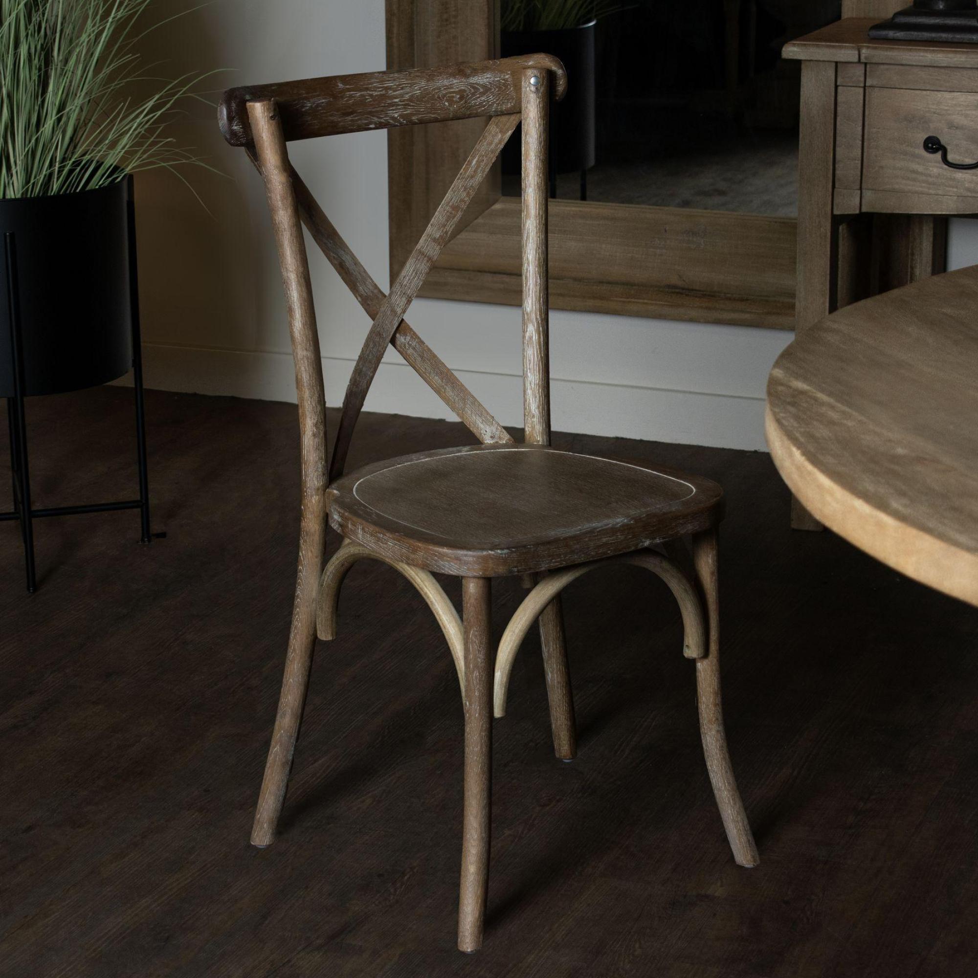 Product photograph of Light Oak Cross Back Dining Chair Sold In Pairs from Choice Furniture Superstore.