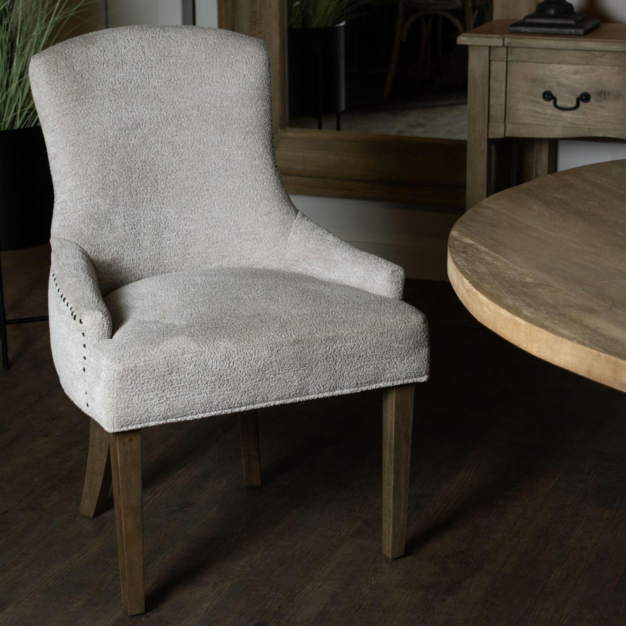 Product photograph of 2 X Brockham Taupe Fabric Dining Chair from Choice Furniture Superstore.