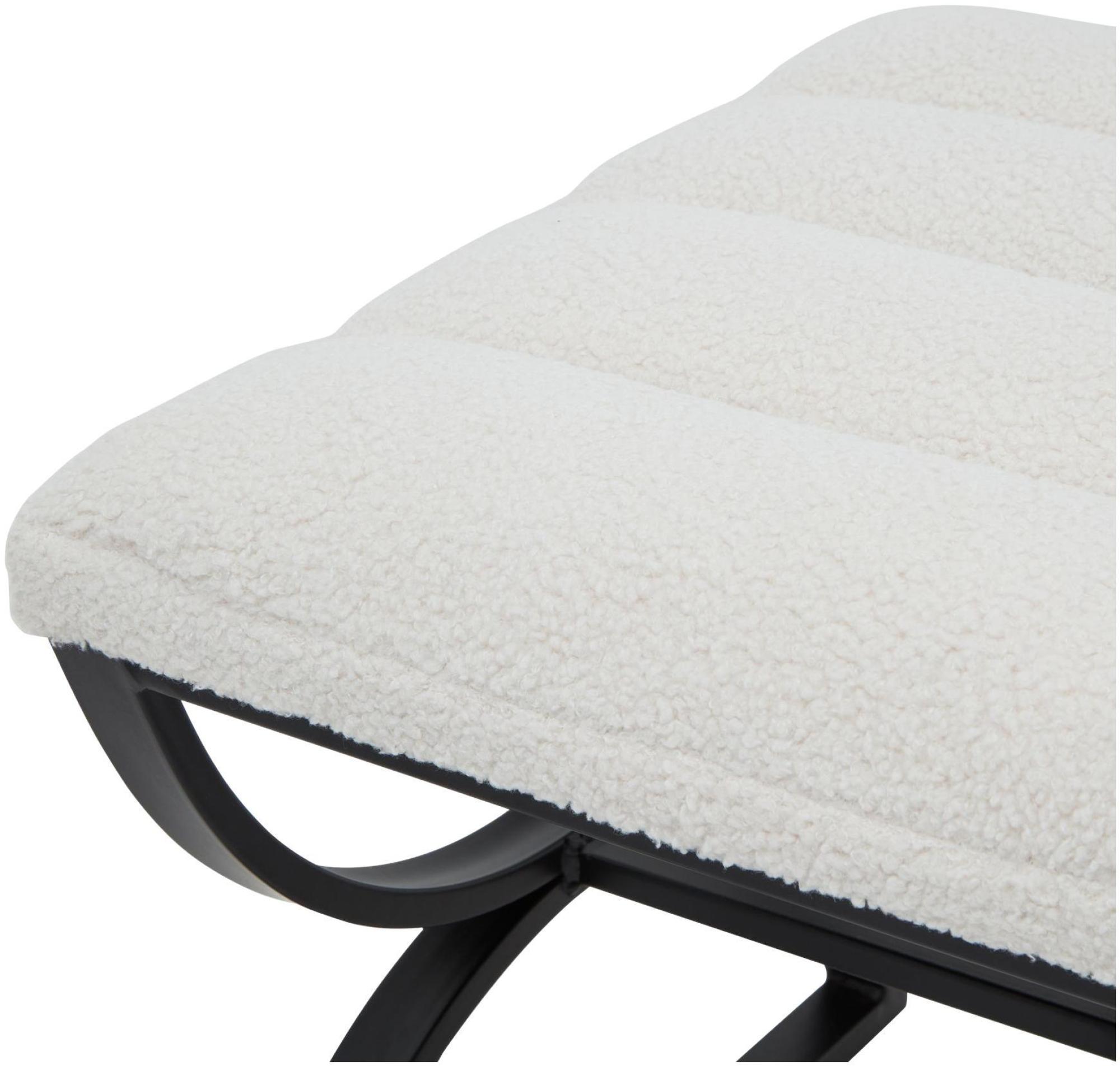 Product photograph of Ribbed Boucle Footstool from Choice Furniture Superstore.