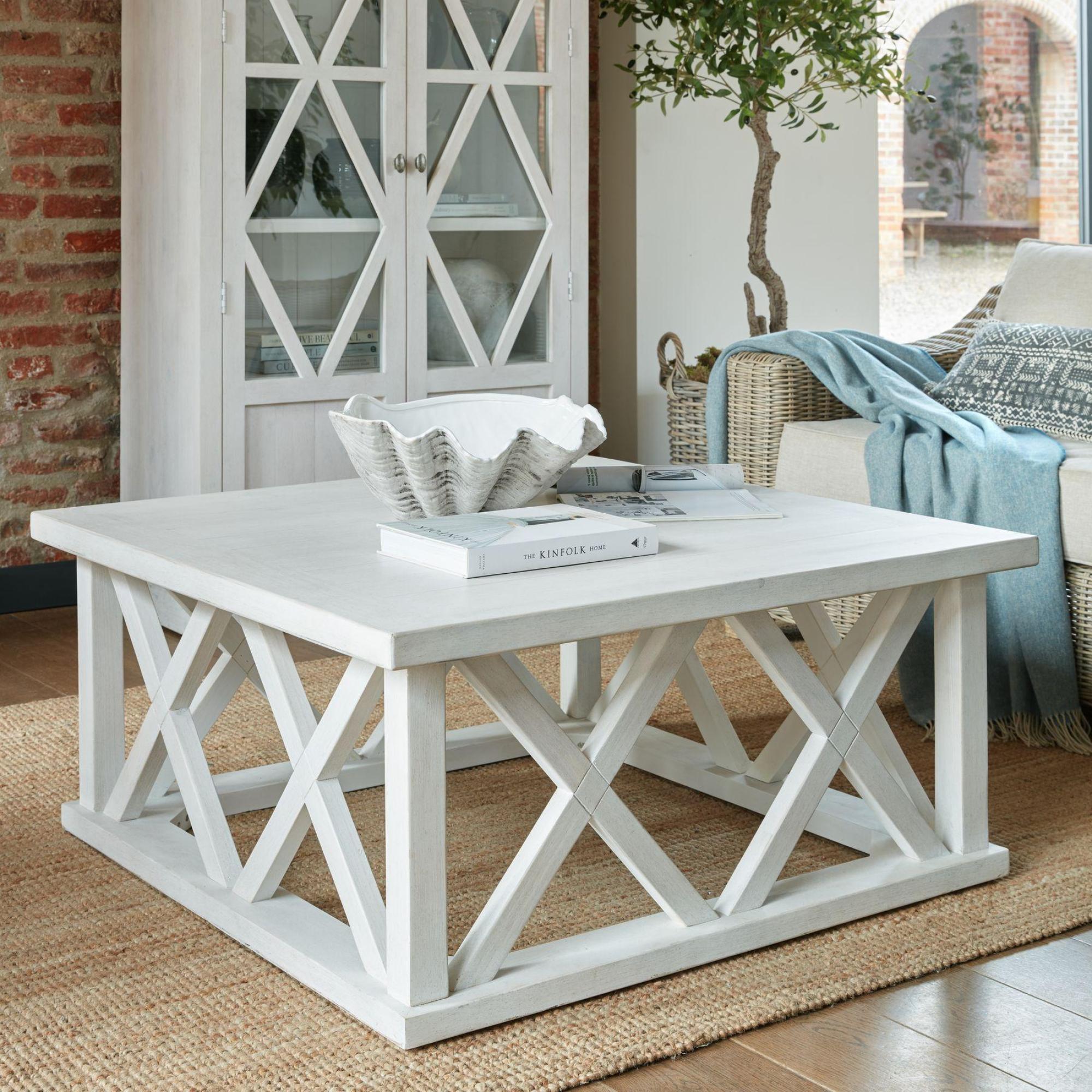 Product photograph of Stamford Plank White Square Coffee Table from Choice Furniture Superstore.