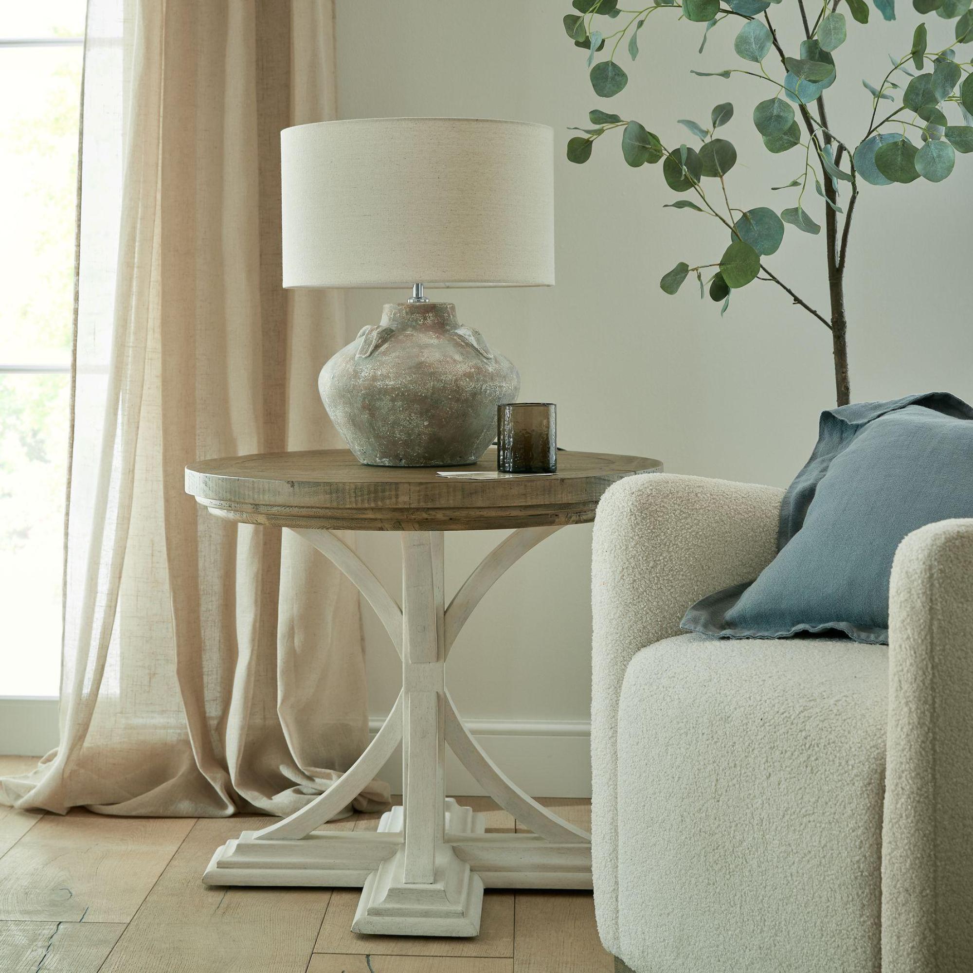 Product photograph of Luna White Round Occasional Table from Choice Furniture Superstore.