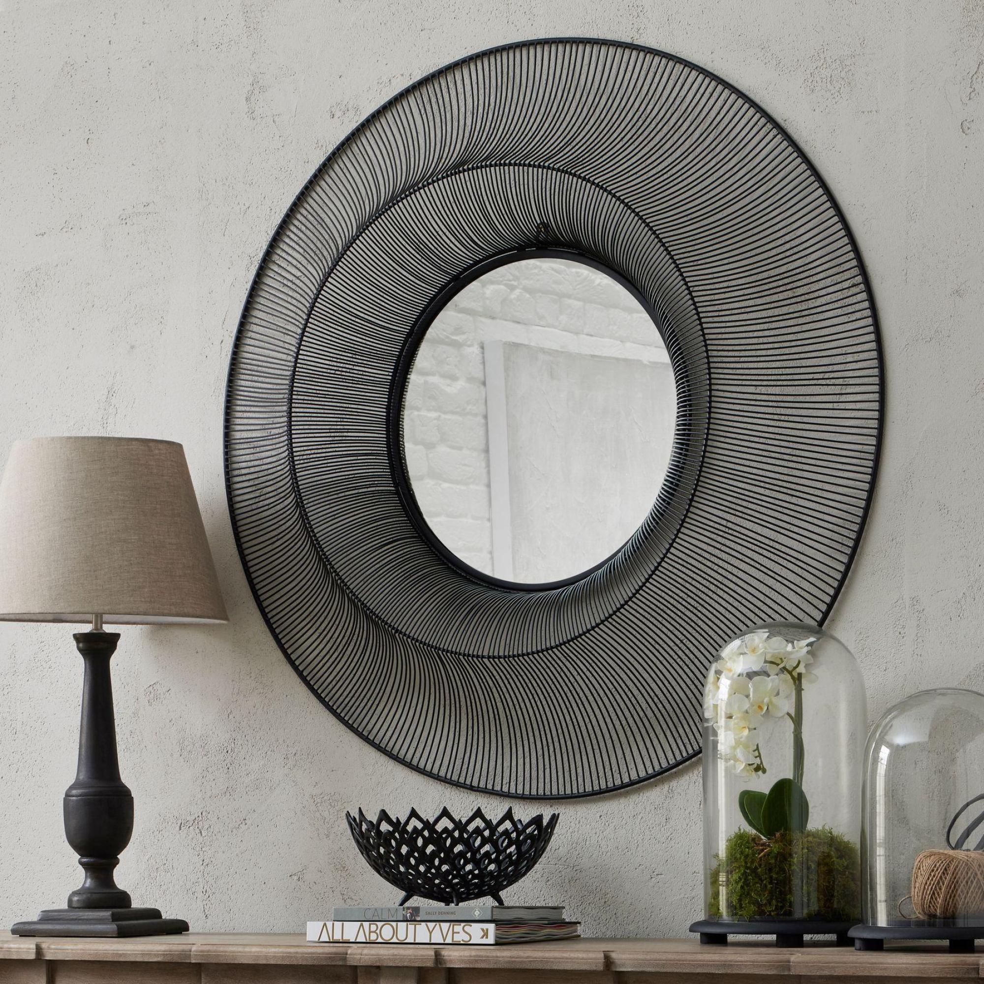 Product photograph of Chico Black Metal Large Wire Mirror from Choice Furniture Superstore.