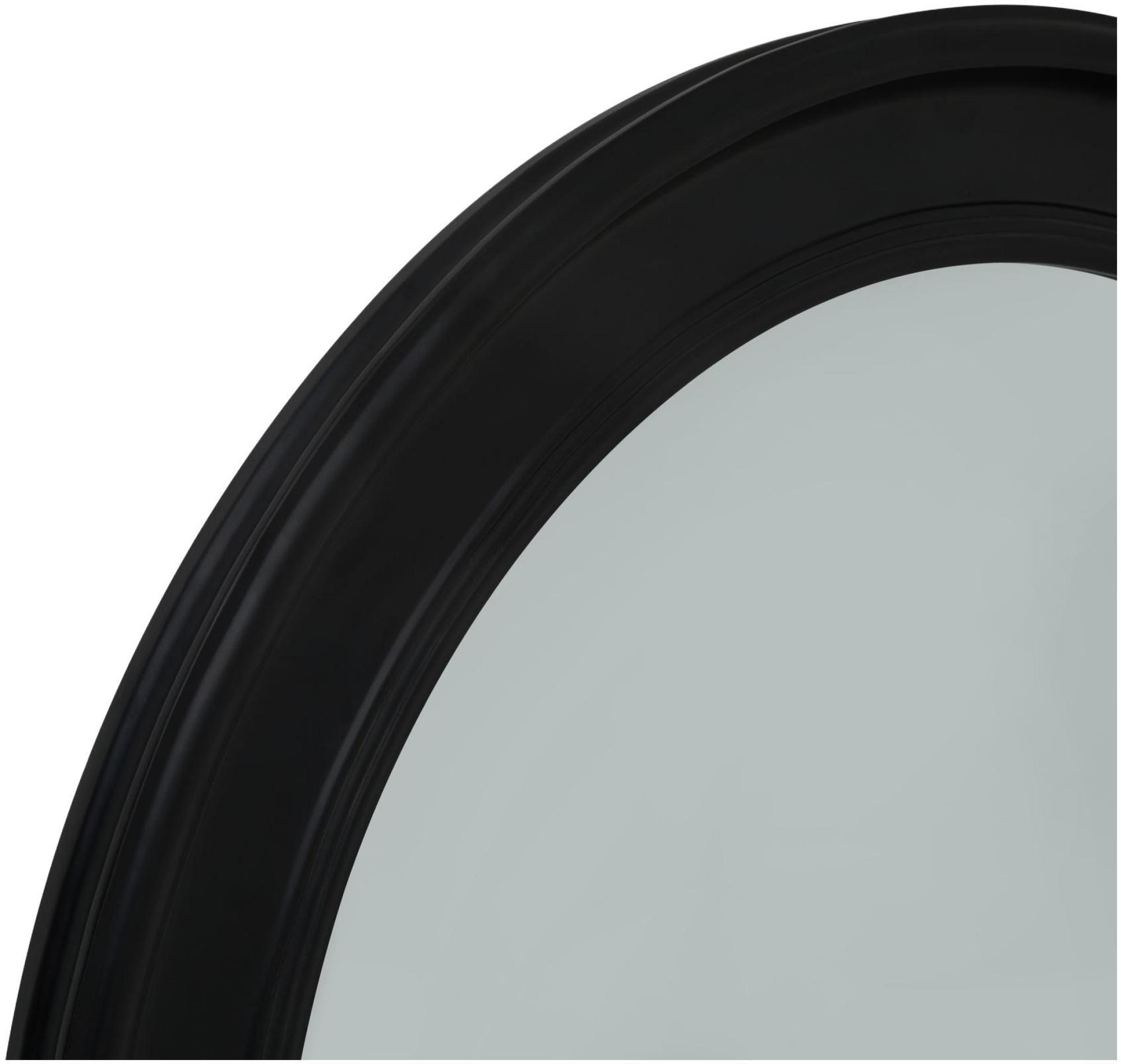 Product photograph of Black Mirrored Glass Round Framed Mirror from Choice Furniture Superstore.