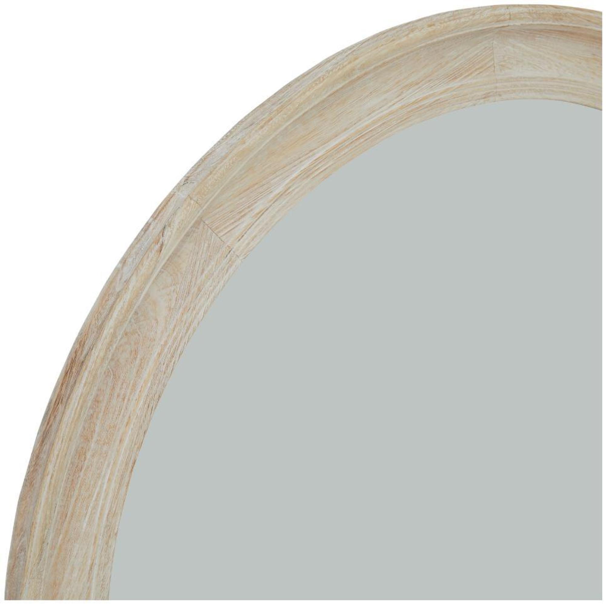 Product photograph of Antique White Mirrored Glass Washed Wood Round Framed Large Mirror from Choice Furniture Superstore.