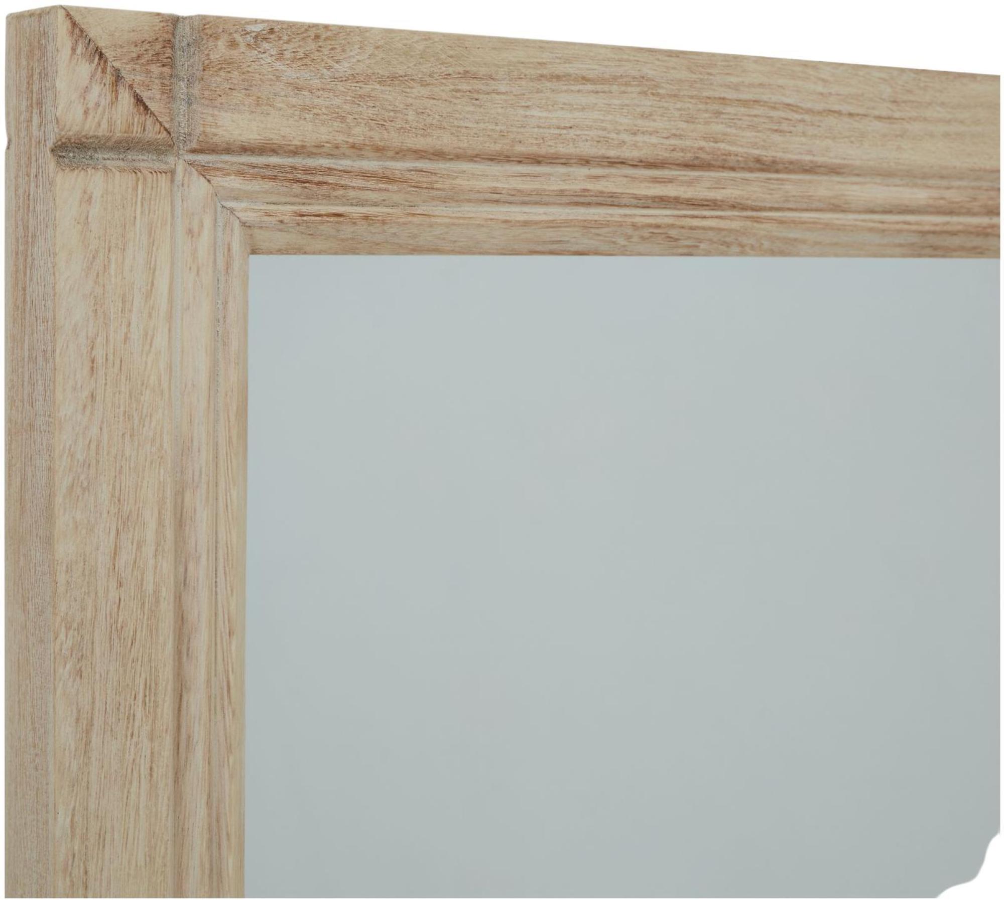 Product photograph of Antique Brown Washed Wood Large Window Mirror from Choice Furniture Superstore.