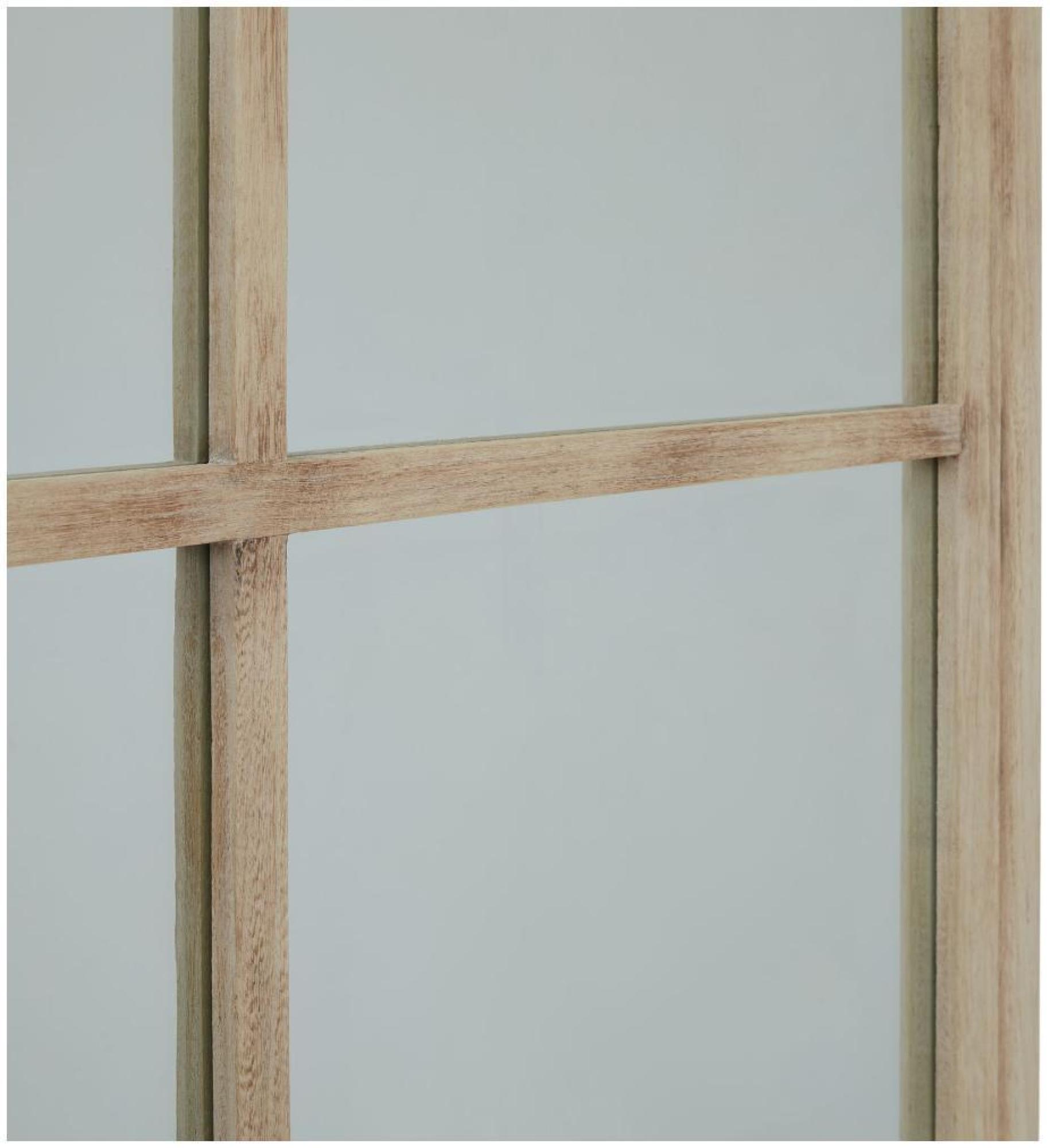 Product photograph of Antique Brown Washed Wood Large Window Mirror from Choice Furniture Superstore.