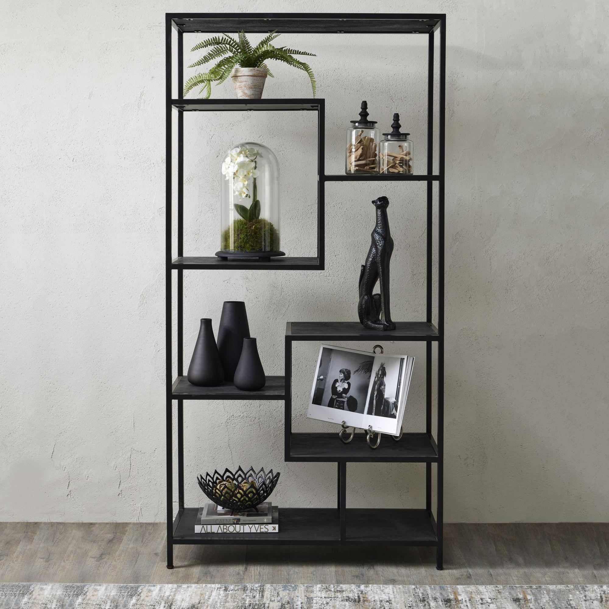 Product photograph of Black Metal Large Multi Shelf Unit from Choice Furniture Superstore.