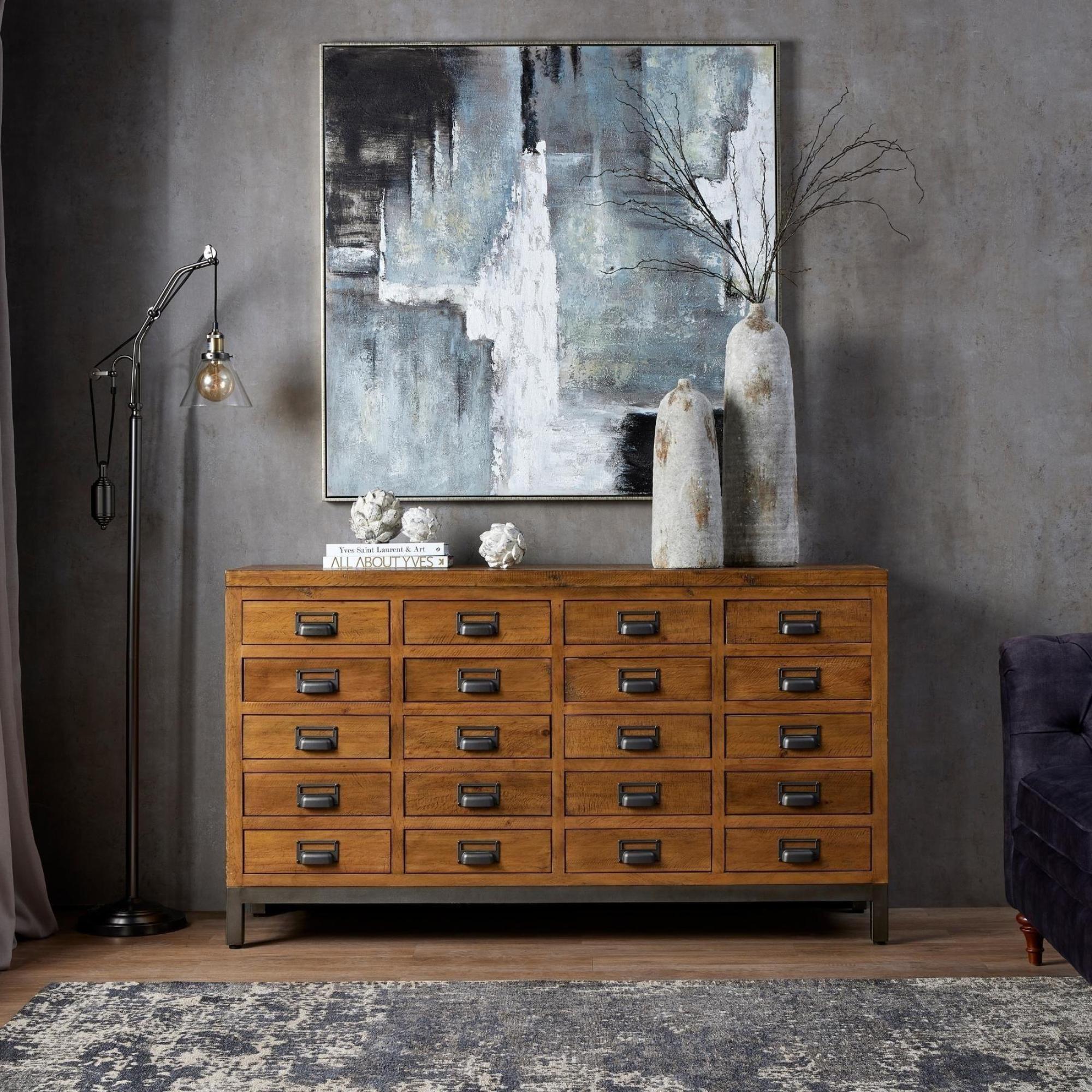 Product photograph of Draftsman Collection Wooden 20 Drawer Merchant Chest from Choice Furniture Superstore.