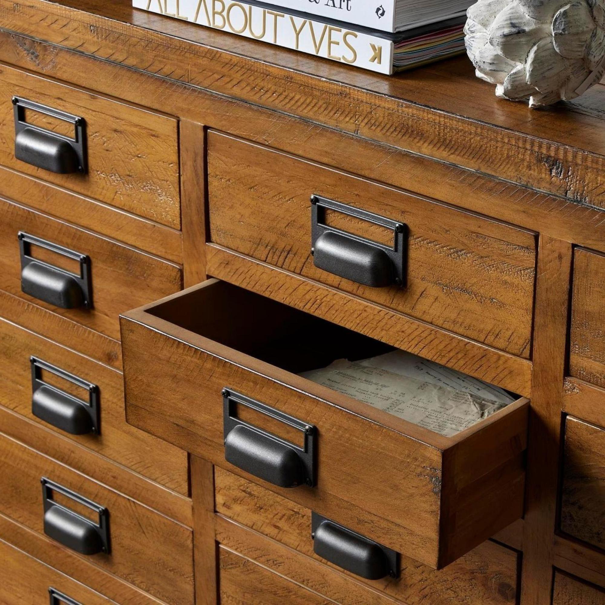 Product photograph of Draftsman Collection Wooden 20 Drawer Merchant Chest from Choice Furniture Superstore.