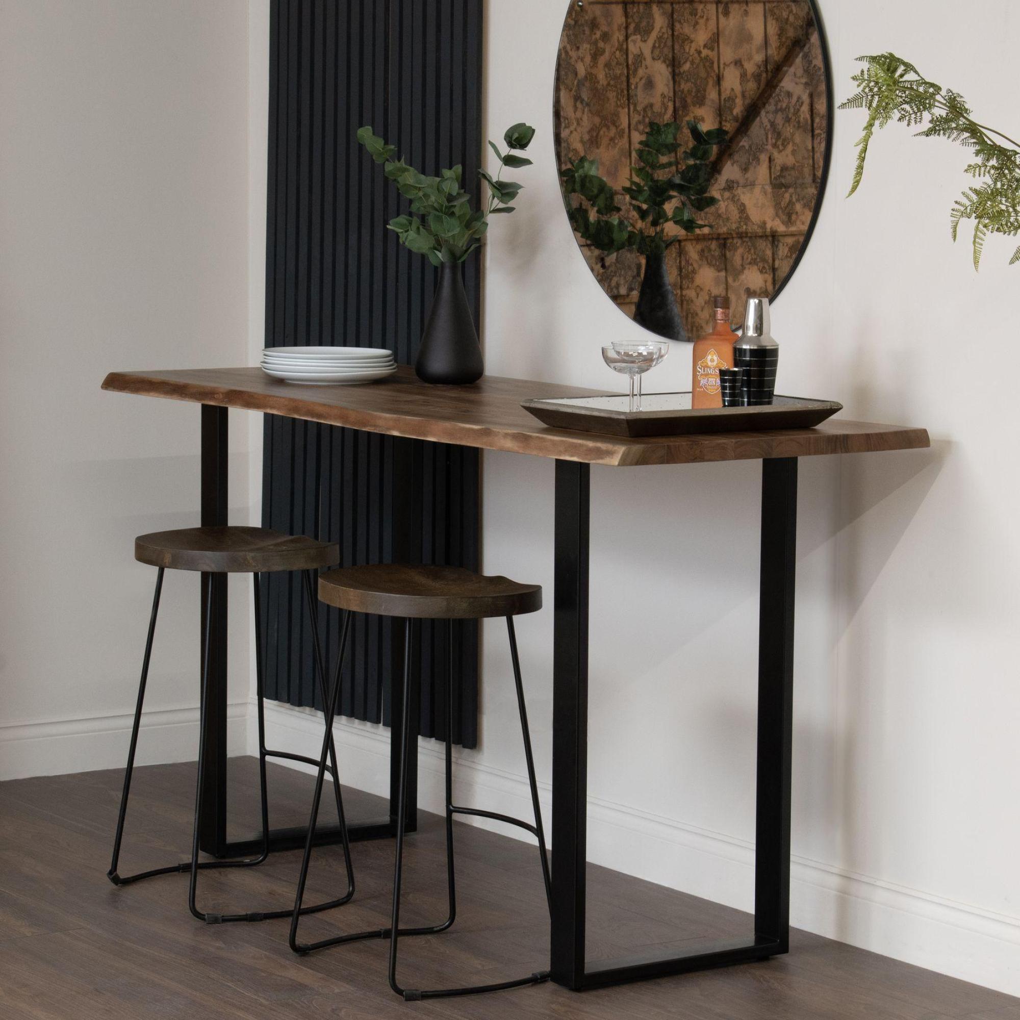 Product photograph of Live Edge Acacia Wood Large Bar Table from Choice Furniture Superstore.