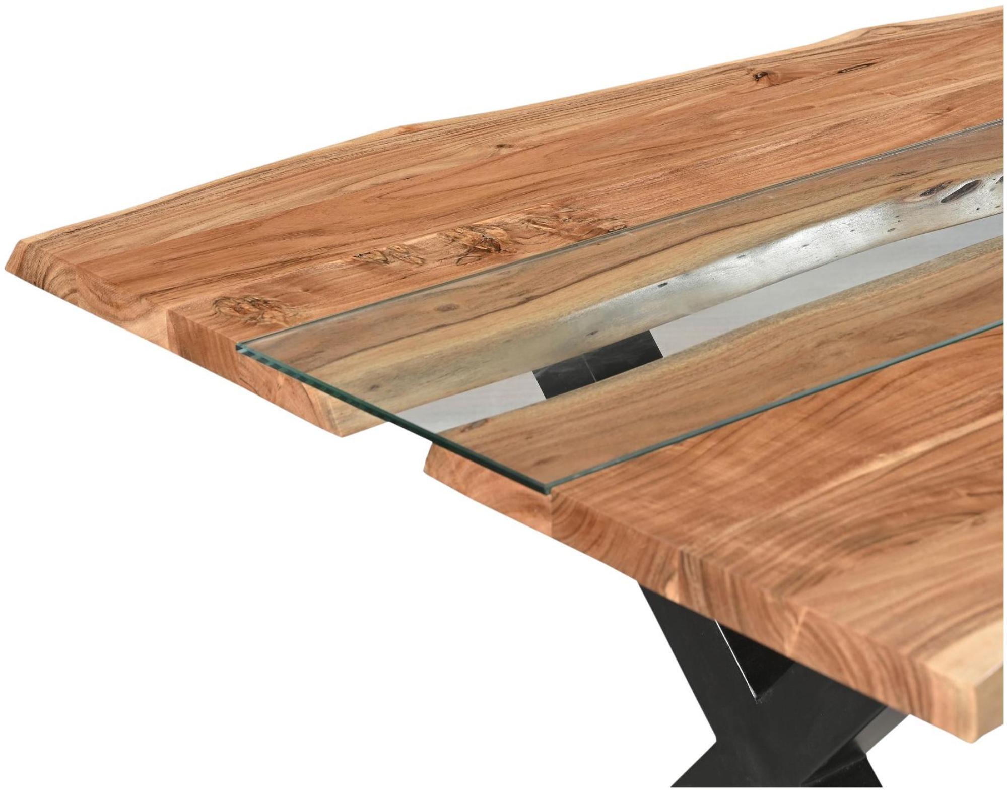 Product photograph of Live Edge Acacia Wood River Dining Table - 8 Seater from Choice Furniture Superstore.