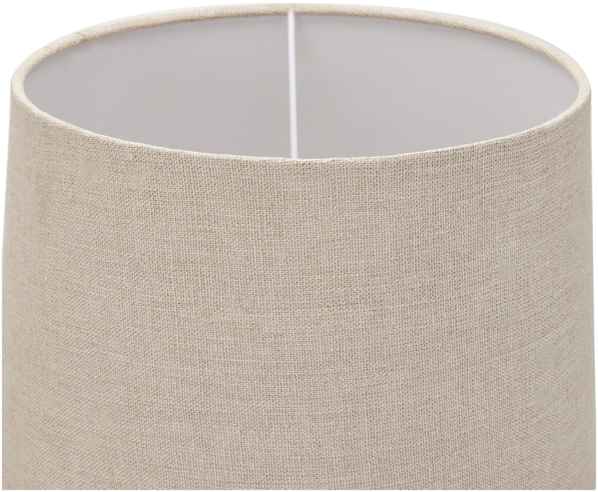 Product photograph of Dindela Wood Bead Candlestick Lamp With Linen Shade from Choice Furniture Superstore.