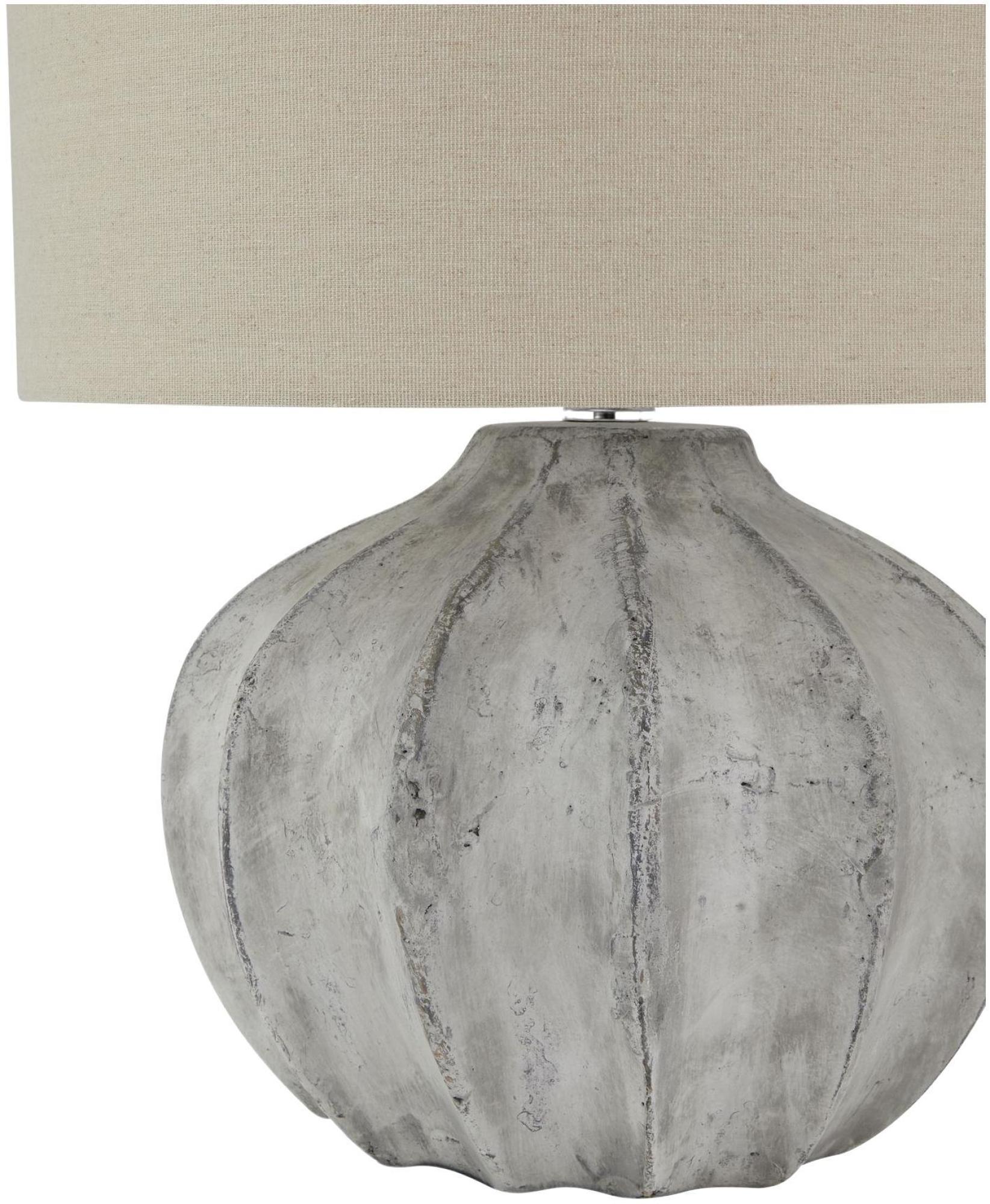 Product photograph of Feltham Stone Ceramic Flute Lamp from Choice Furniture Superstore.