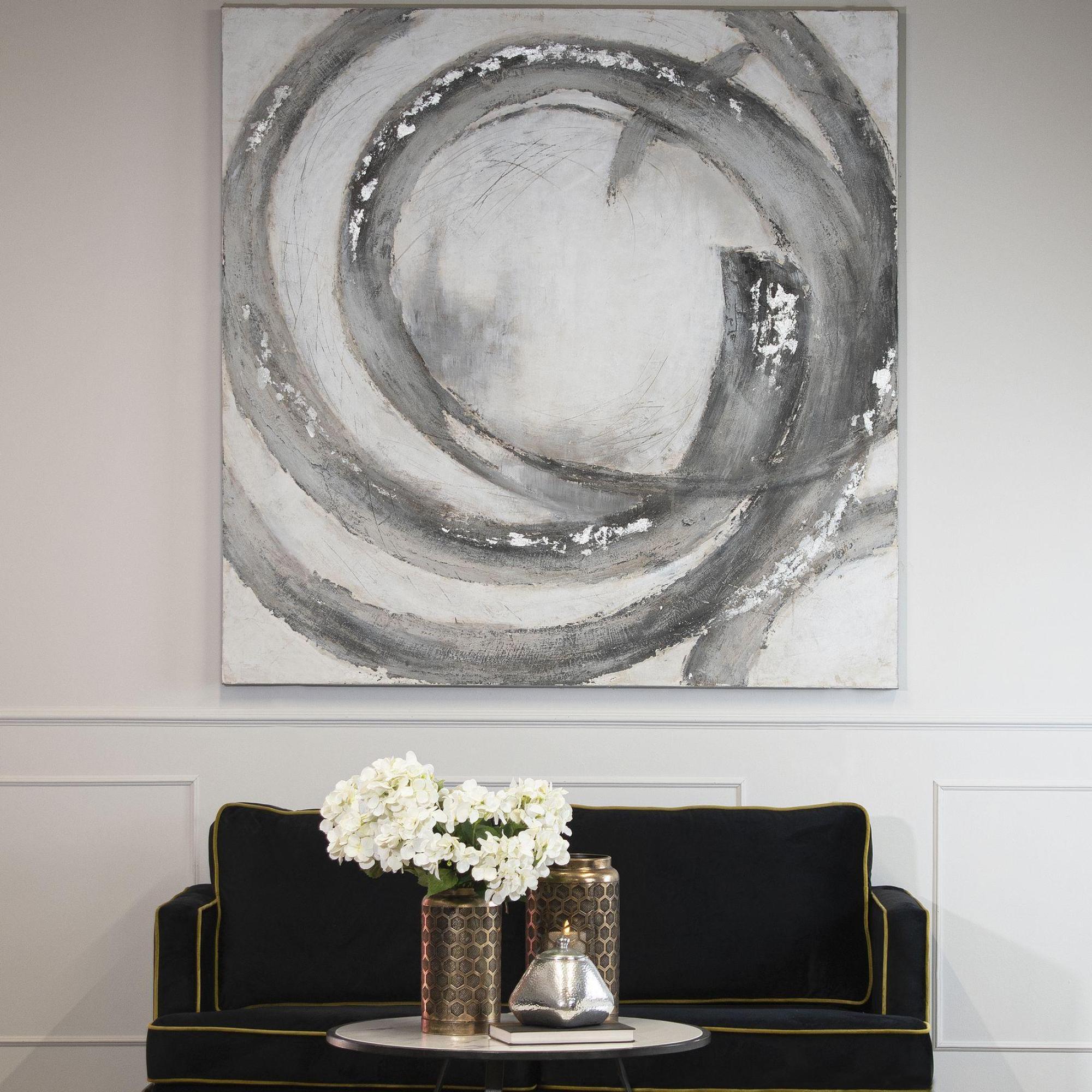 Product photograph of Dimbaza Silver And Grey Canvas Hand Painted from Choice Furniture Superstore.