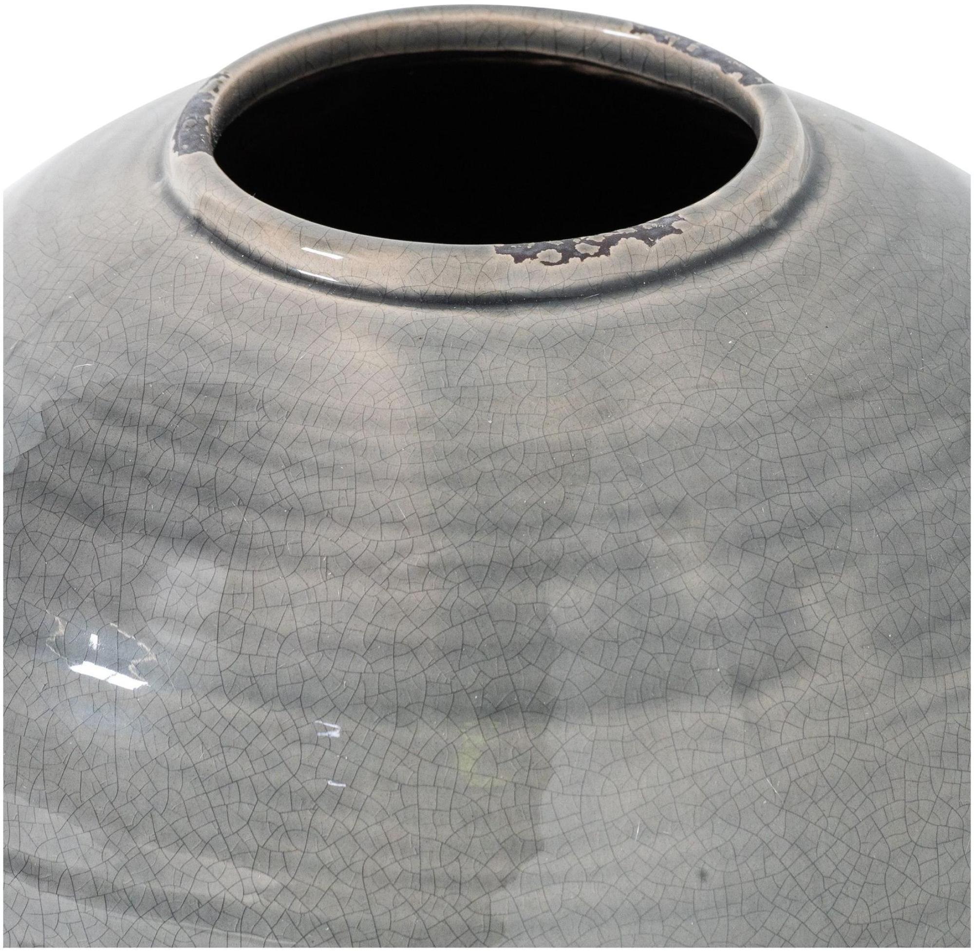 Product photograph of Garda Grey Ceramic Glazed Tiber Vase from Choice Furniture Superstore.