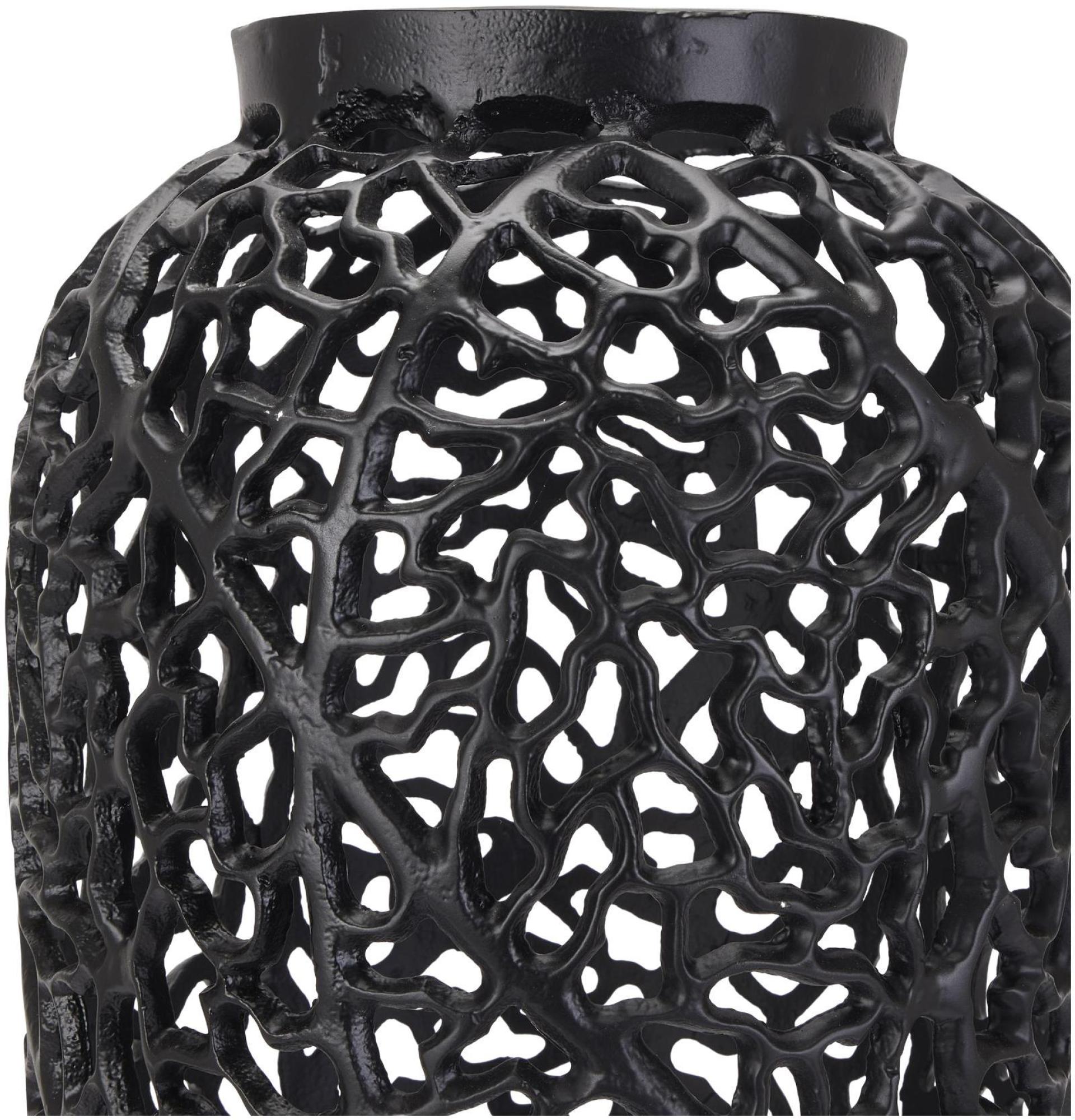 Product photograph of Black Aluminium Cast Lattice Vase from Choice Furniture Superstore.