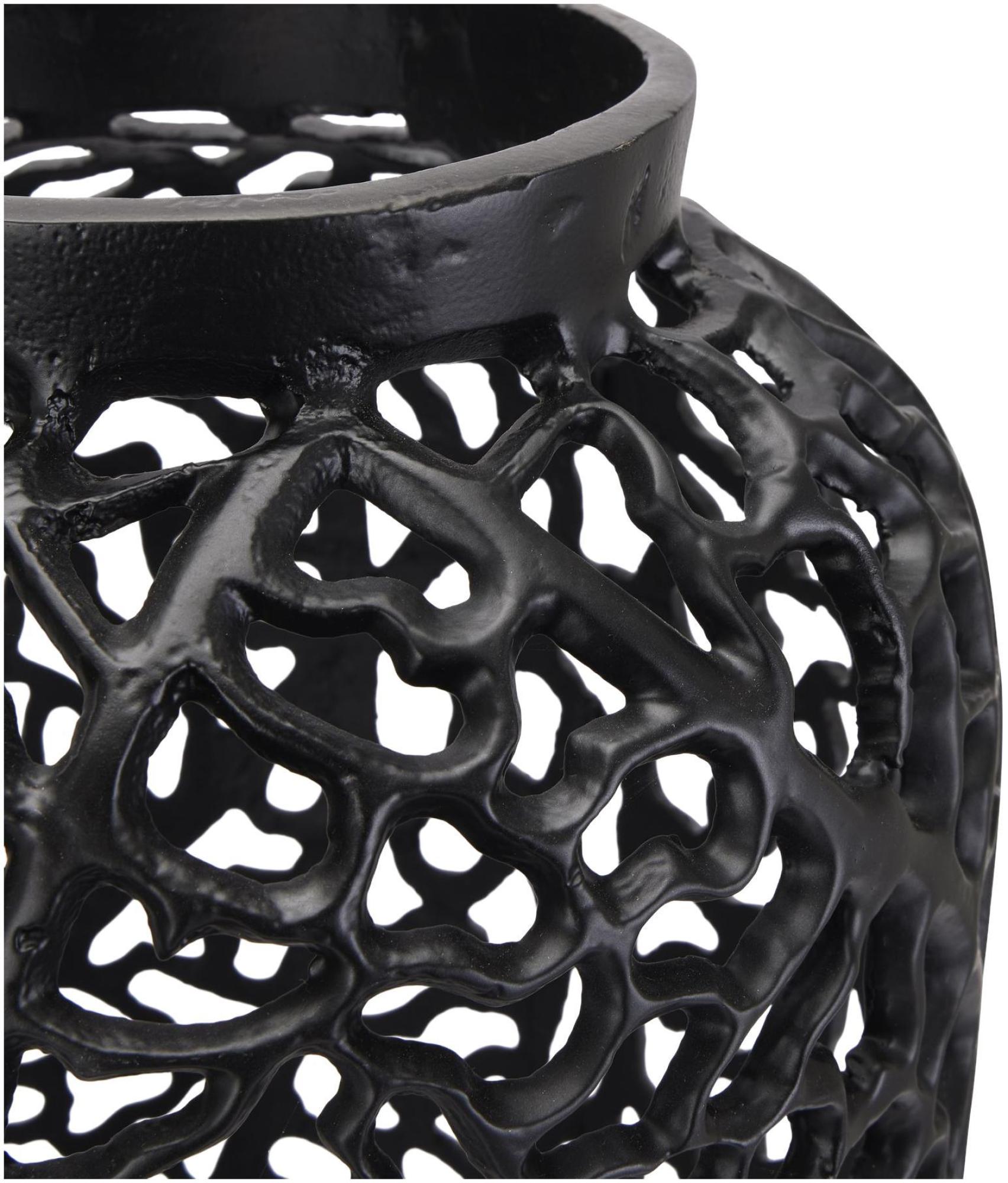Product photograph of Black Aluminium Cast Lattice Vase from Choice Furniture Superstore.