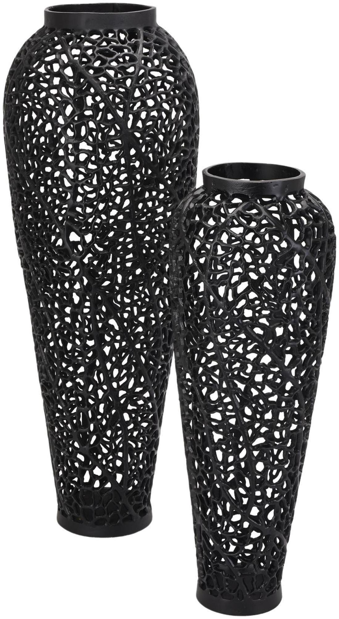 Product photograph of Black Aluminium Cast Lattice Vase from Choice Furniture Superstore.