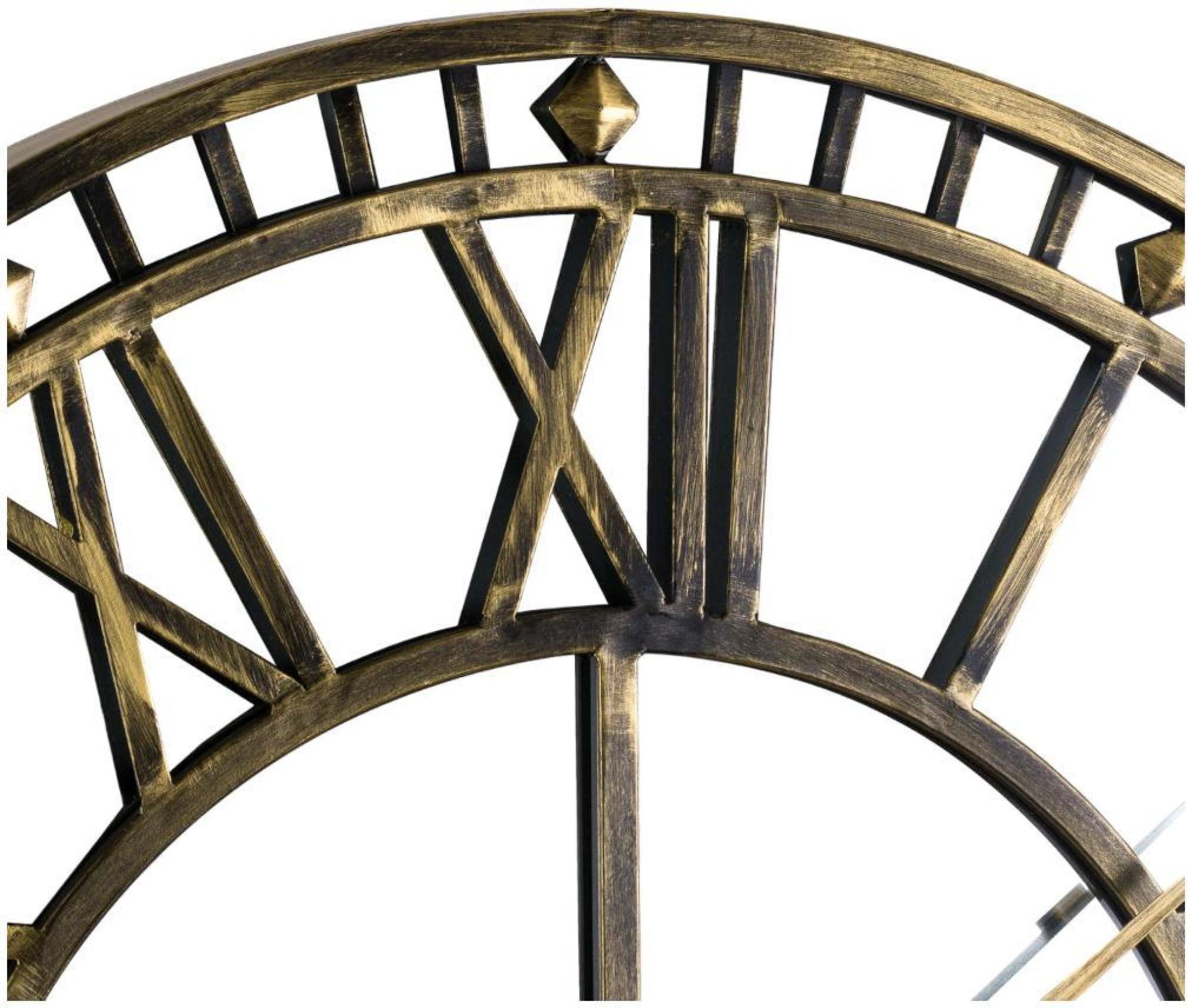 Product photograph of Brass Glass Large Mirrored Skeleton Clock - 80cm X 80cm from Choice Furniture Superstore.