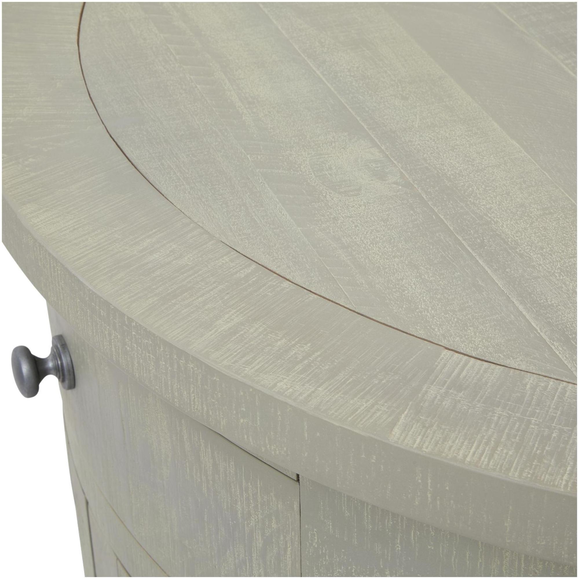 Product photograph of Saltaire Grey Half Moon 2 Door 1 Drawer Cupboard from Choice Furniture Superstore.