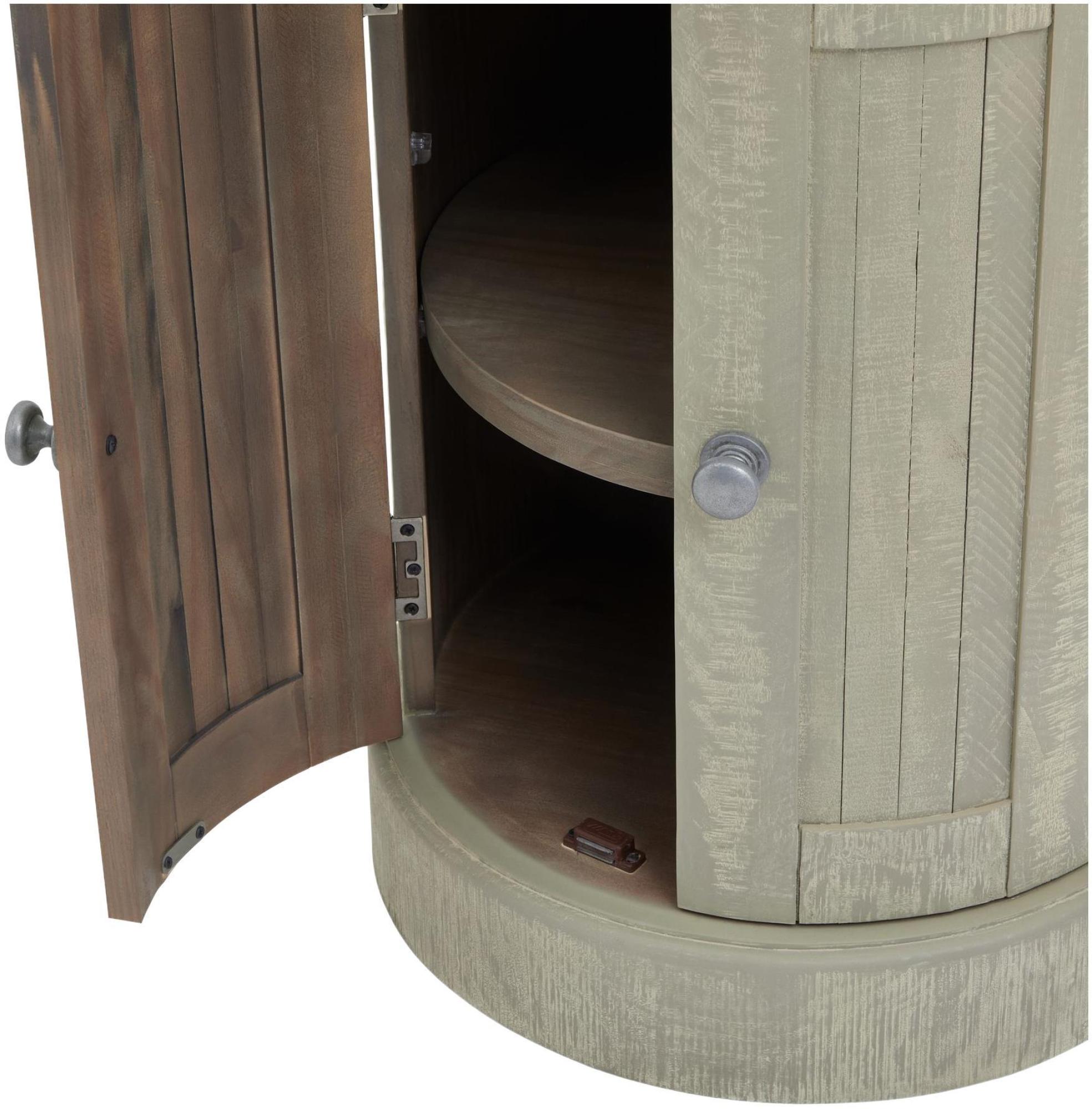 Product photograph of Saltaire Grey Round 2 Door Cupboard from Choice Furniture Superstore.