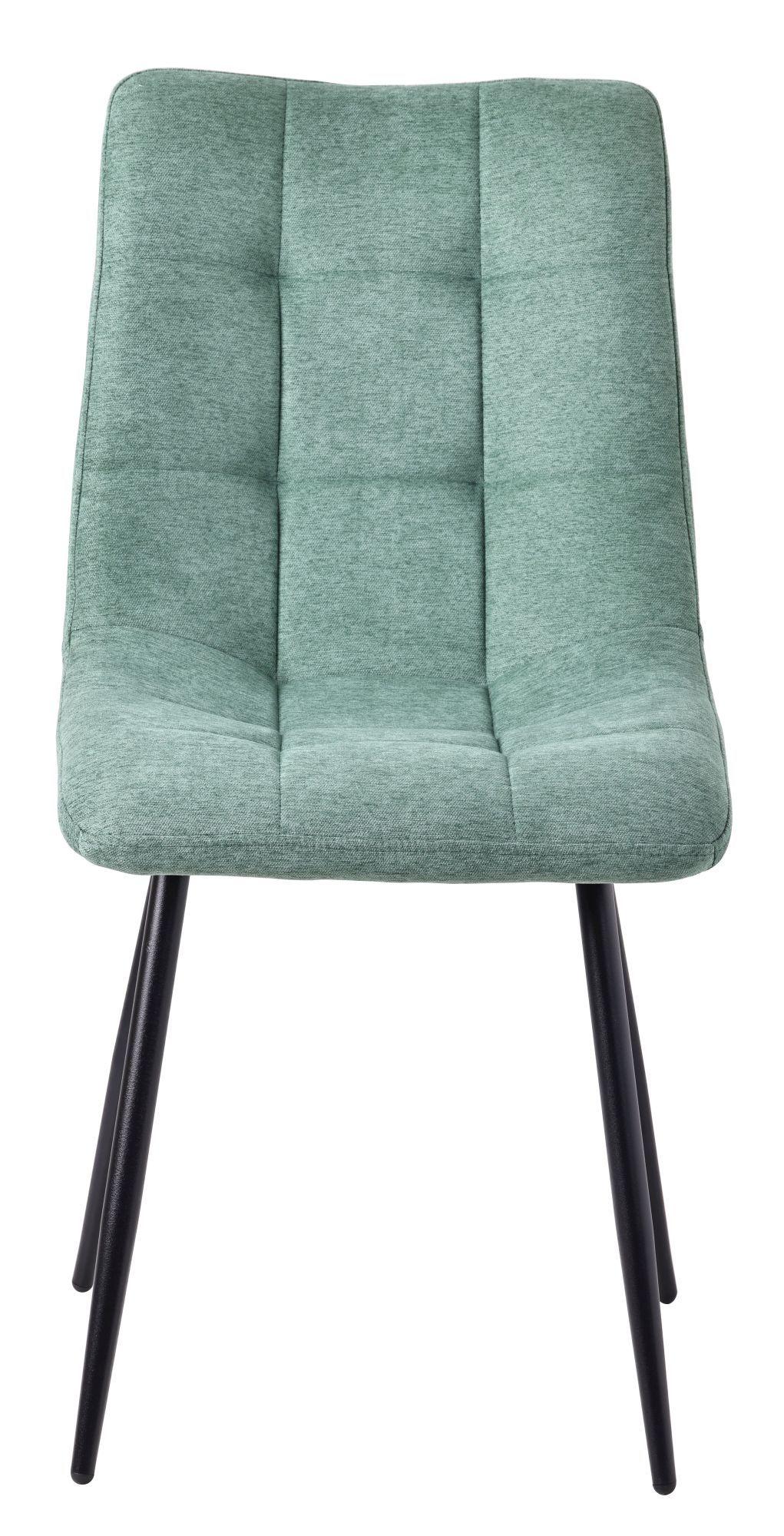 Product photograph of Set Of 8 Corona Dining Chairs In Green Colour Fabric And Black Metal Legs from Choice Furniture Superstore.