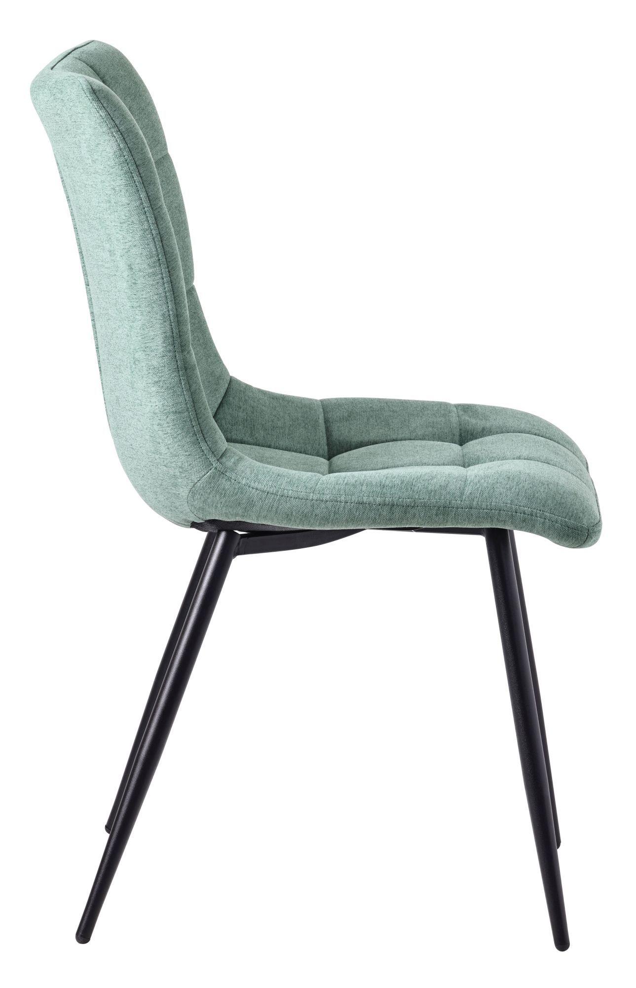 Product photograph of Set Of 8 Corona Dining Chairs In Green Colour Fabric And Black Metal Legs from Choice Furniture Superstore.