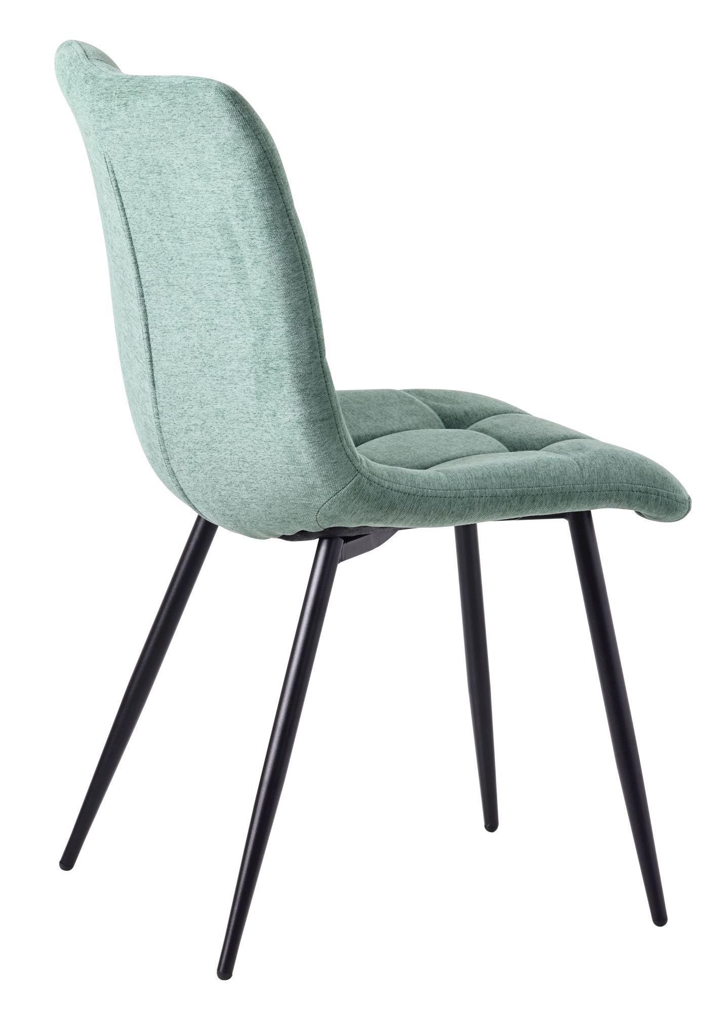 Product photograph of Set Of 8 Corona Dining Chairs In Green Colour Fabric And Black Metal Legs from Choice Furniture Superstore.