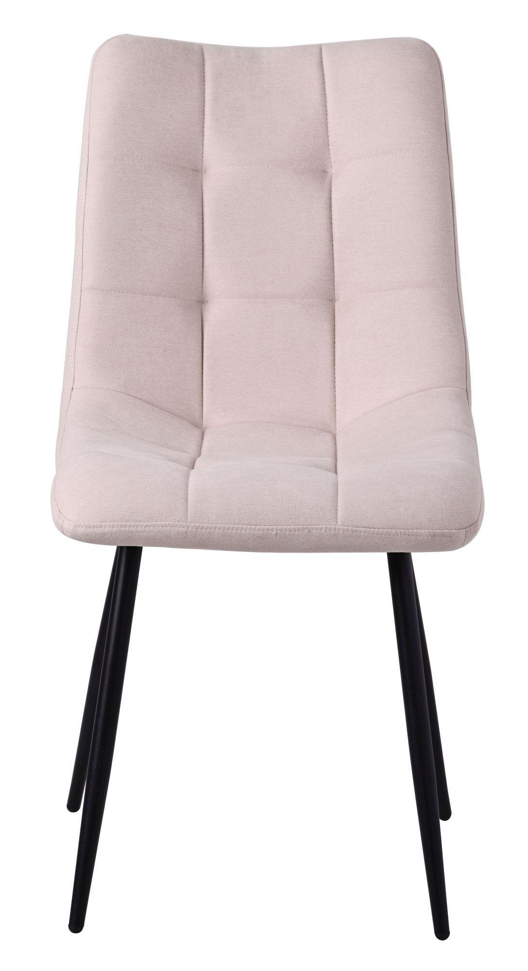 Product photograph of 10 X Corona Dining Chairs In Beige Colour Fabric And Black Metal Legs from Choice Furniture Superstore.
