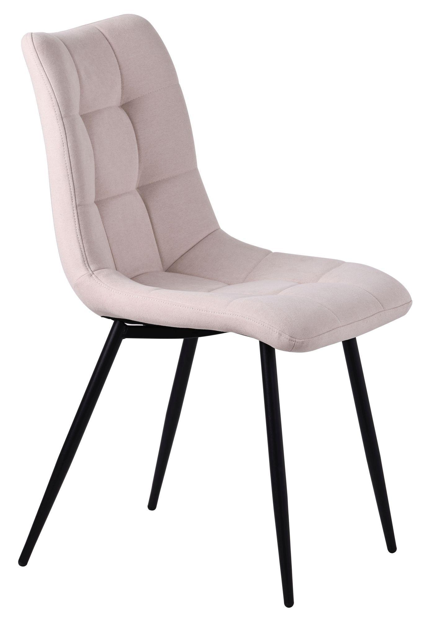 Product photograph of 10 X Corona Dining Chairs In Beige Colour Fabric And Black Metal Legs from Choice Furniture Superstore.