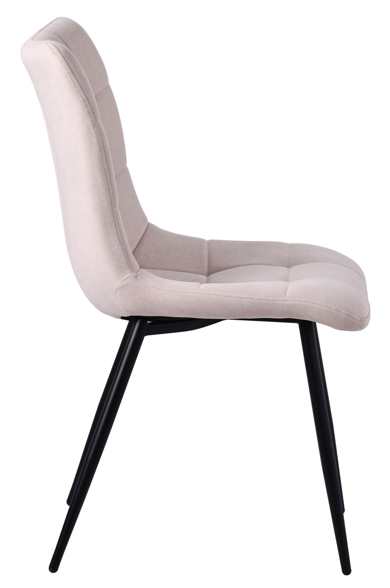 Product photograph of 10 X Corona Dining Chairs In Beige Colour Fabric And Black Metal Legs from Choice Furniture Superstore.