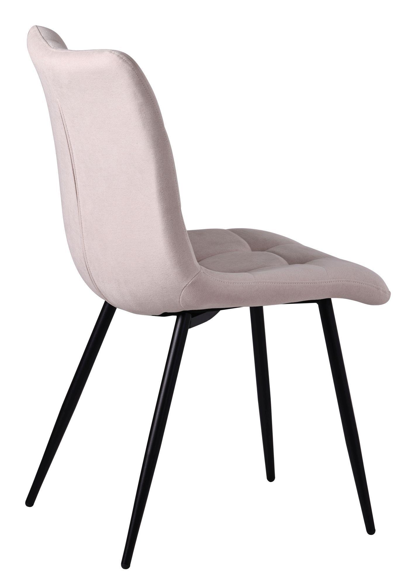 Product photograph of 10 X Corona Dining Chairs In Beige Colour Fabric And Black Metal Legs from Choice Furniture Superstore.