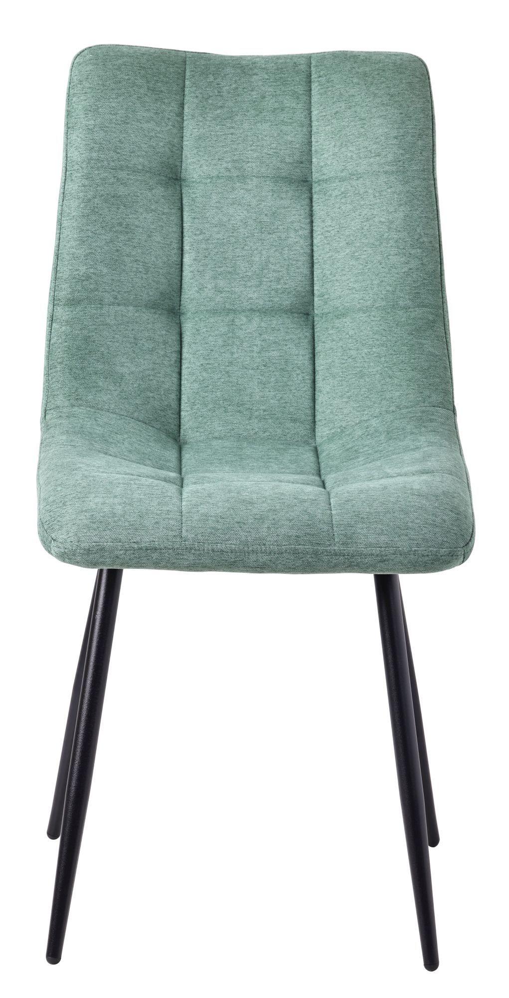Product photograph of 10 X Corona Dining Chairs In Green Colour Fabric And Black Metal Legs from Choice Furniture Superstore.