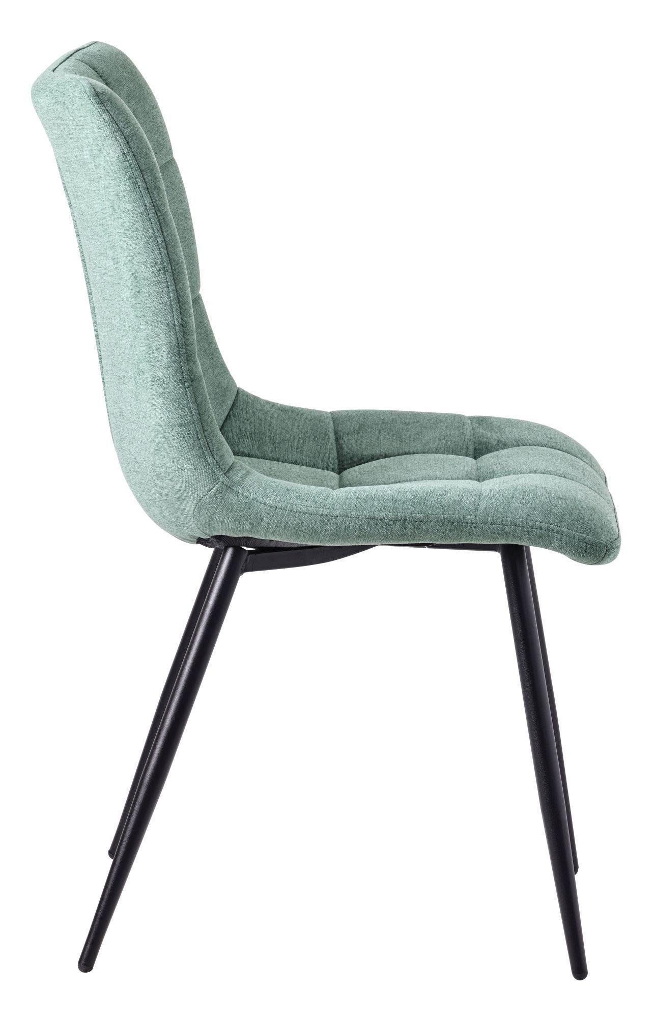 Product photograph of 10 X Corona Dining Chairs In Green Colour Fabric And Black Metal Legs from Choice Furniture Superstore.