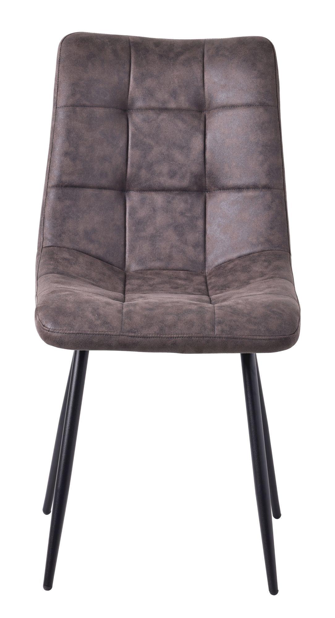 Product photograph of 10 X Corona Dining Chairs In Grey Colour Fabric Fabric And Black Metal Legs from Choice Furniture Superstore.