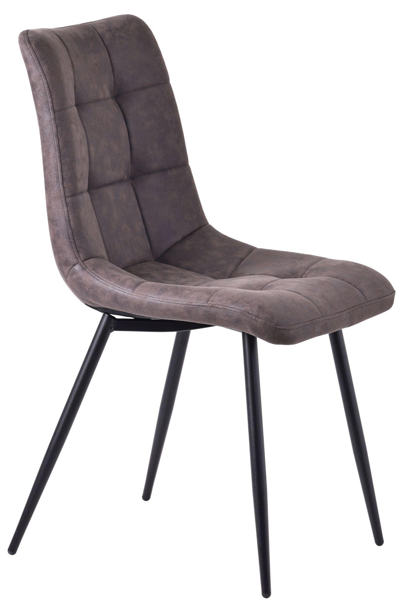 Product photograph of 10 X Corona Dining Chairs In Grey Colour Fabric Fabric And Black Metal Legs from Choice Furniture Superstore.