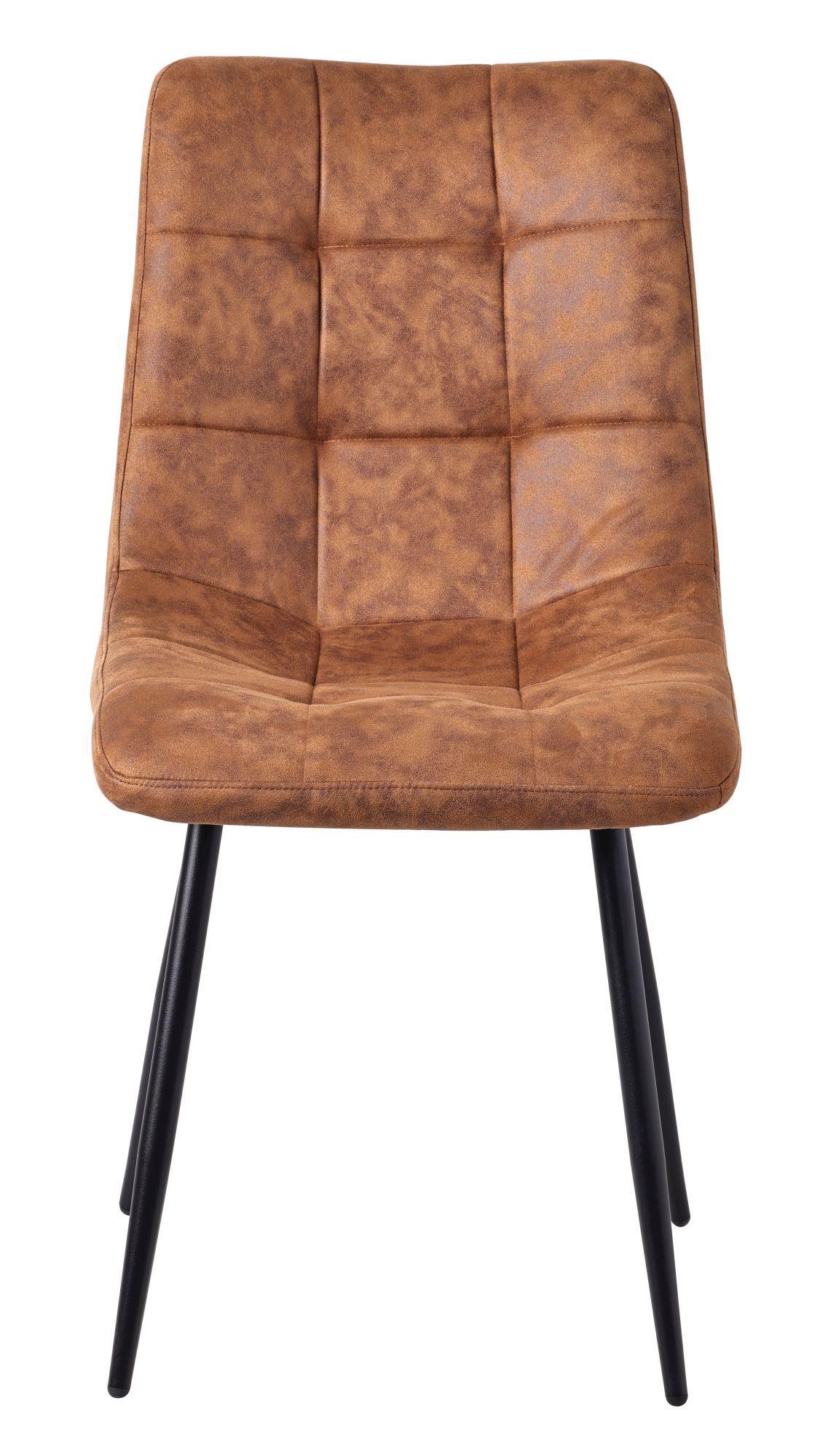Product photograph of 12 X Corona Dining Chairs In Brown Colour Fabric And Black Metal Legs from Choice Furniture Superstore.