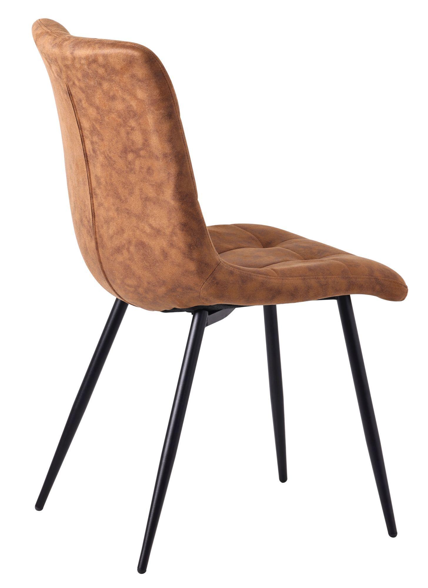 Product photograph of 12 X Corona Dining Chairs In Brown Colour Fabric And Black Metal Legs from Choice Furniture Superstore.