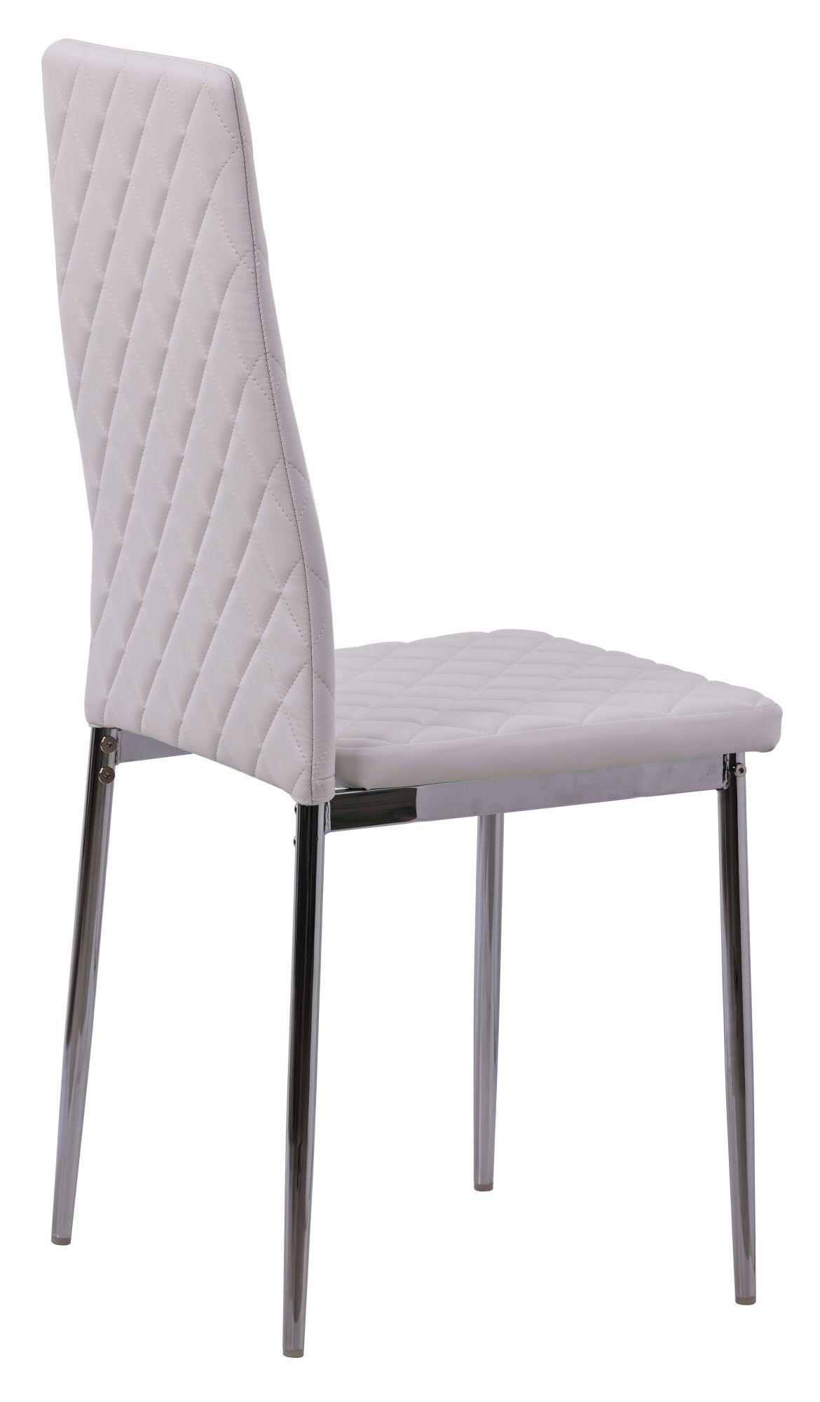 Product photograph of 8 X Metro Dining Chairs In White Colour Leather And Chrome Metal Legs from Choice Furniture Superstore.