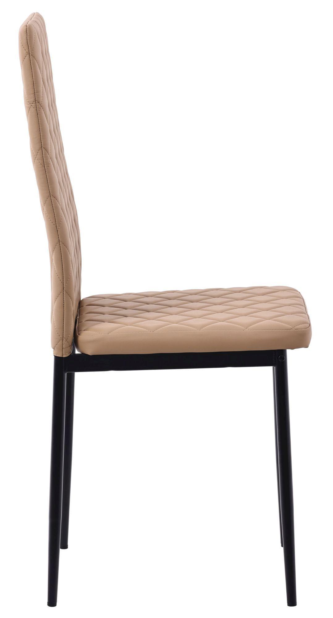 Product photograph of 6 X Metro Dining Chairs In Cappuccino Colour Leather And Black Metal Legs from Choice Furniture Superstore.