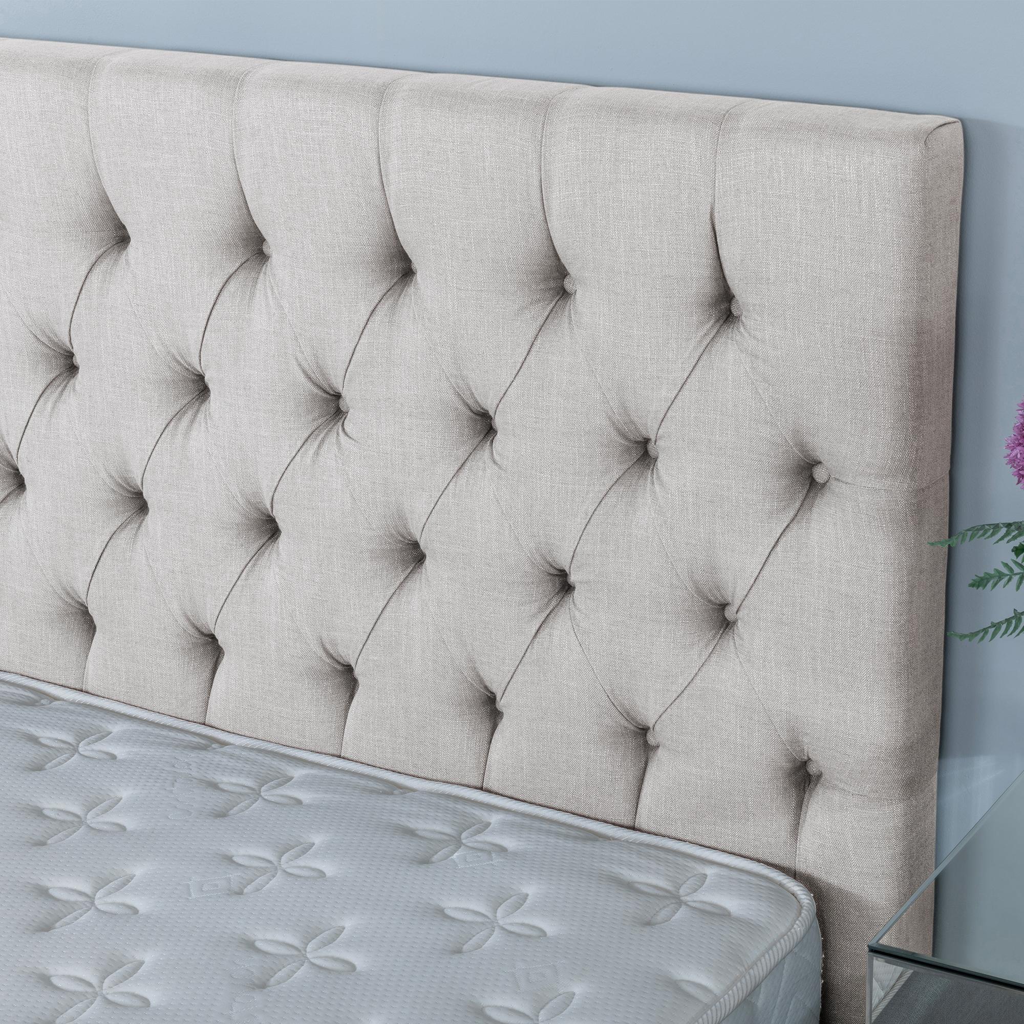Product photograph of Sandra Oatmeal Fabric Ottoman Storage Bed - Get Duvet Cover Set Free from Choice Furniture Superstore.