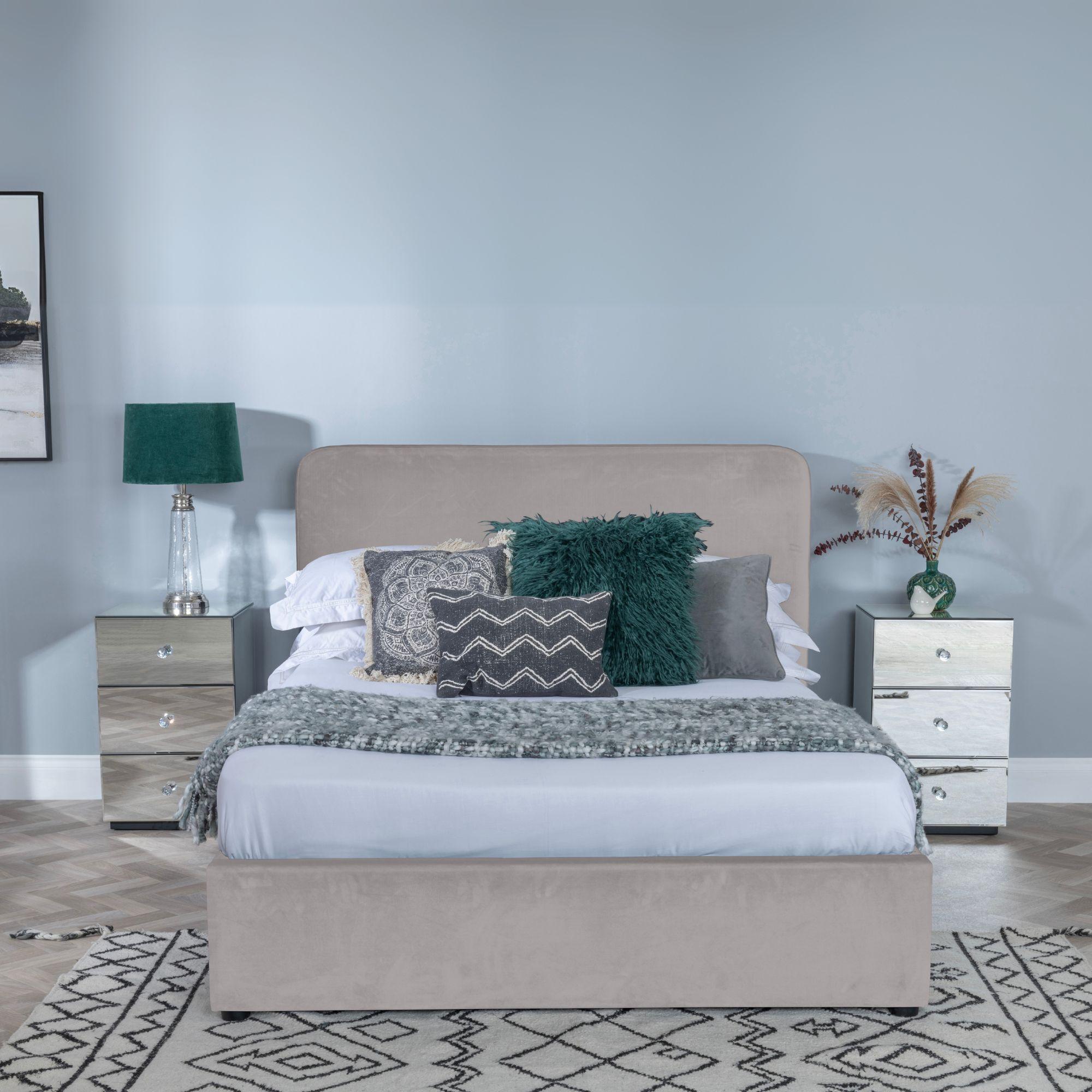 Product photograph of Ashby Beige Fabric Ottoman Storage Bed from Choice Furniture Superstore.