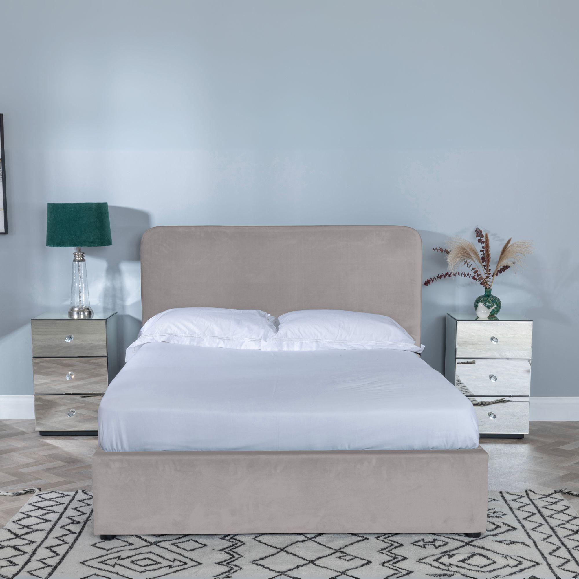 Product photograph of Ashby Beige Fabric Ottoman Storage Bed from Choice Furniture Superstore.